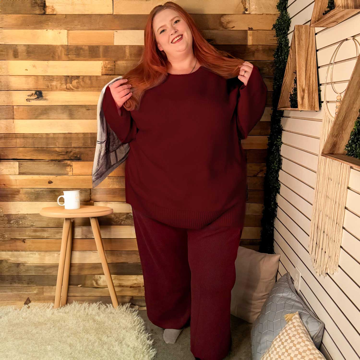 Knit Jumper & Wide Leg Trousers Roast Bundle - Zenithce