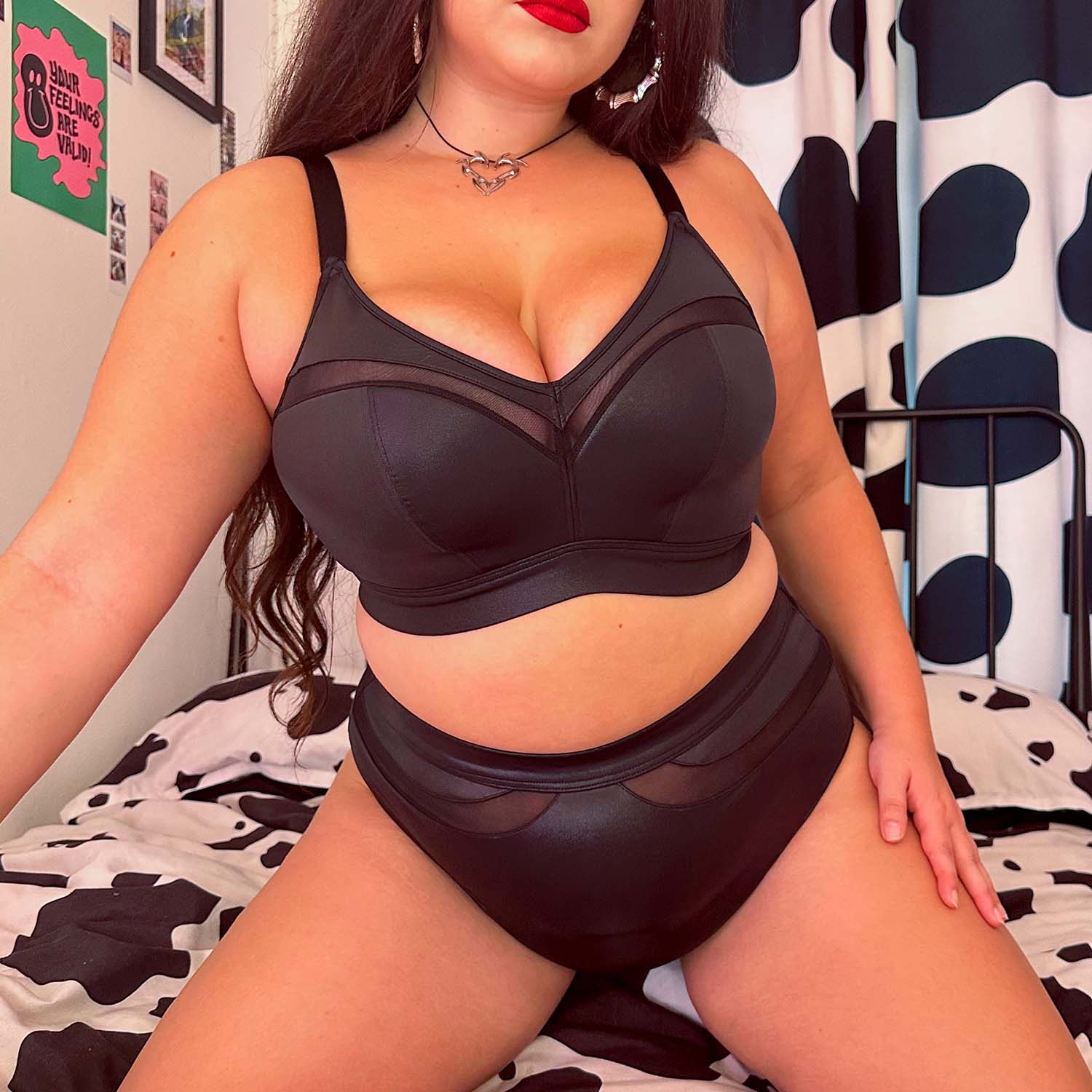 Siren Faux Leather Full Briefs - Zenithce