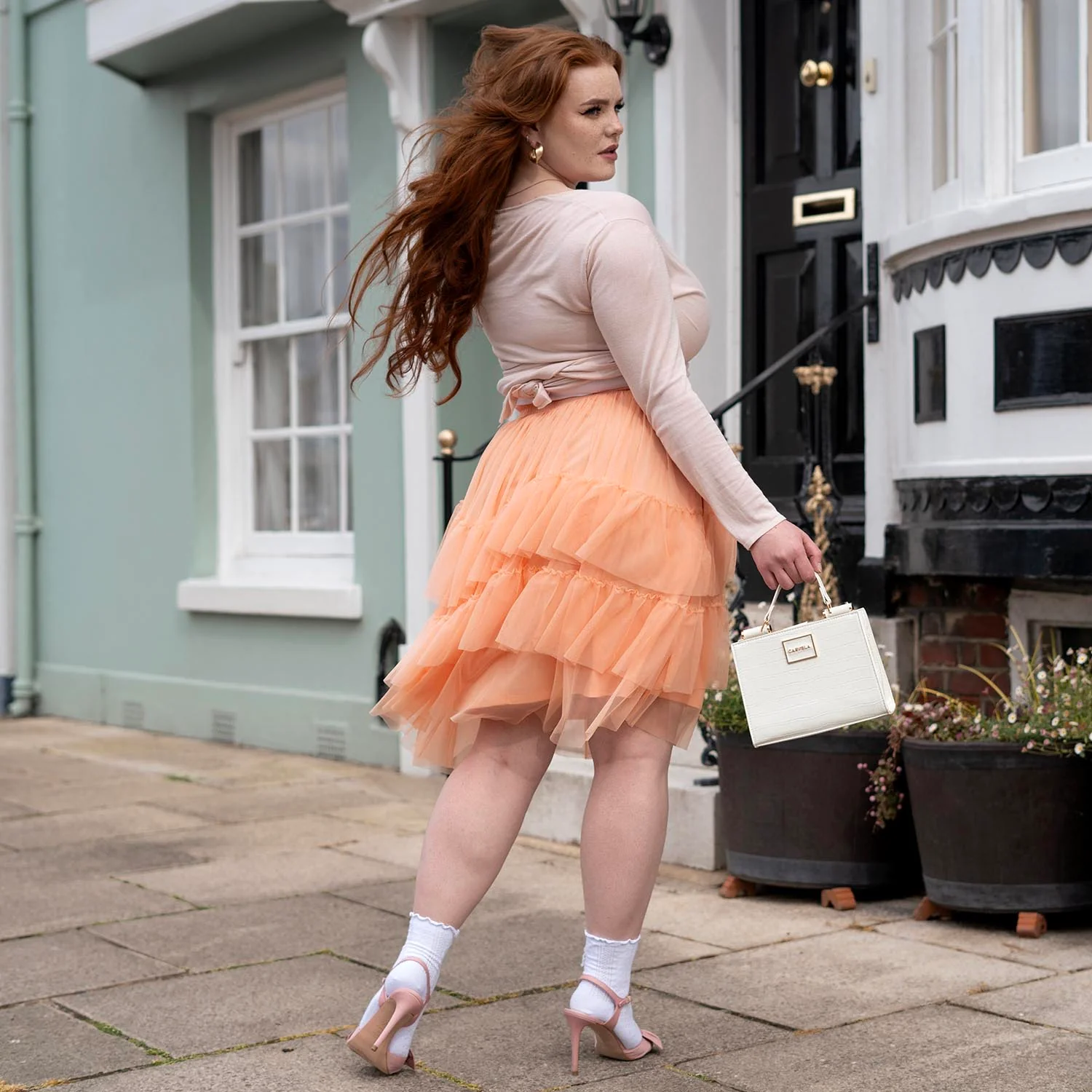 Mesh Skirt - Peach Mousse - Zenithce