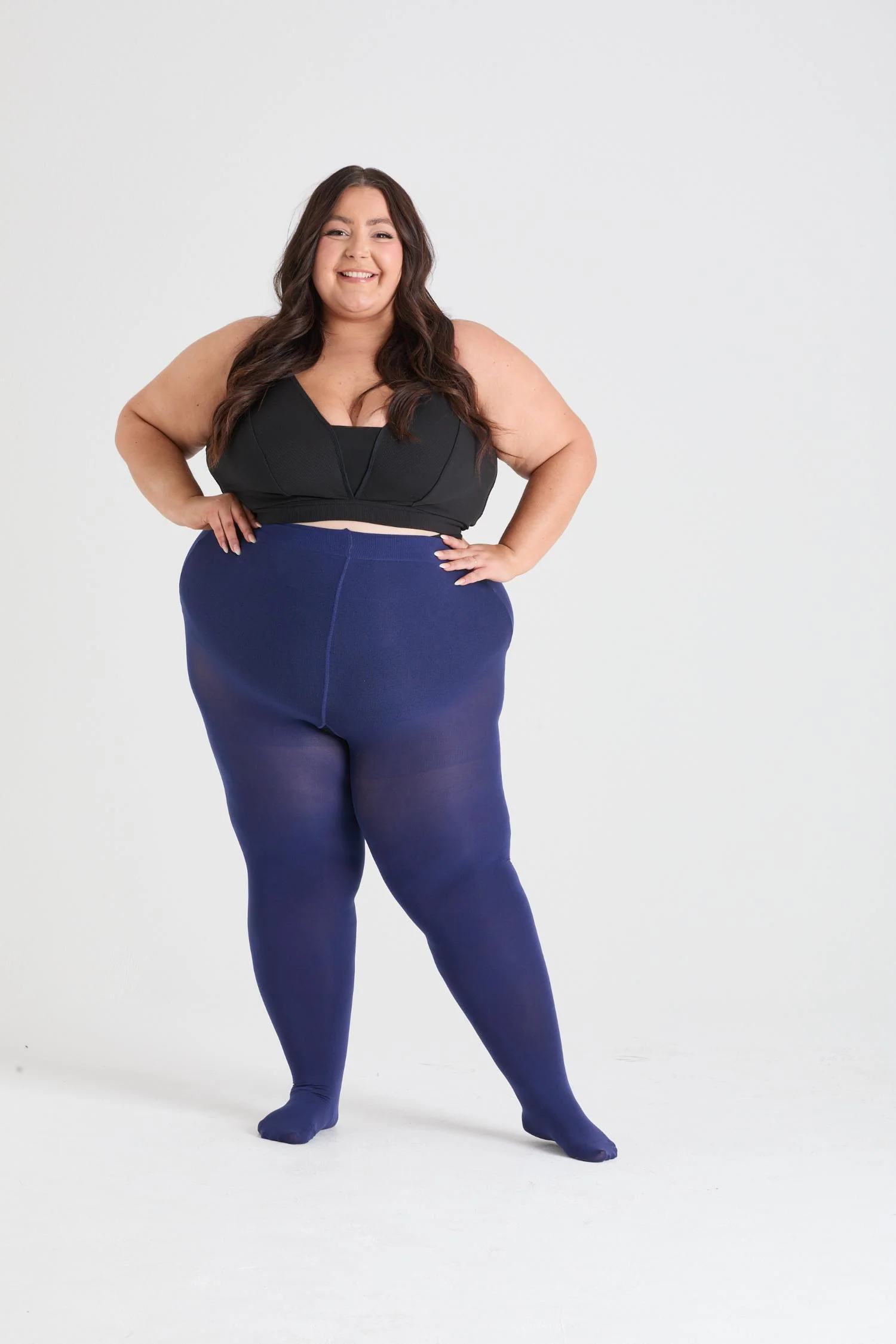 80 Denier Castor Oil Tights - Navy - Zenithce