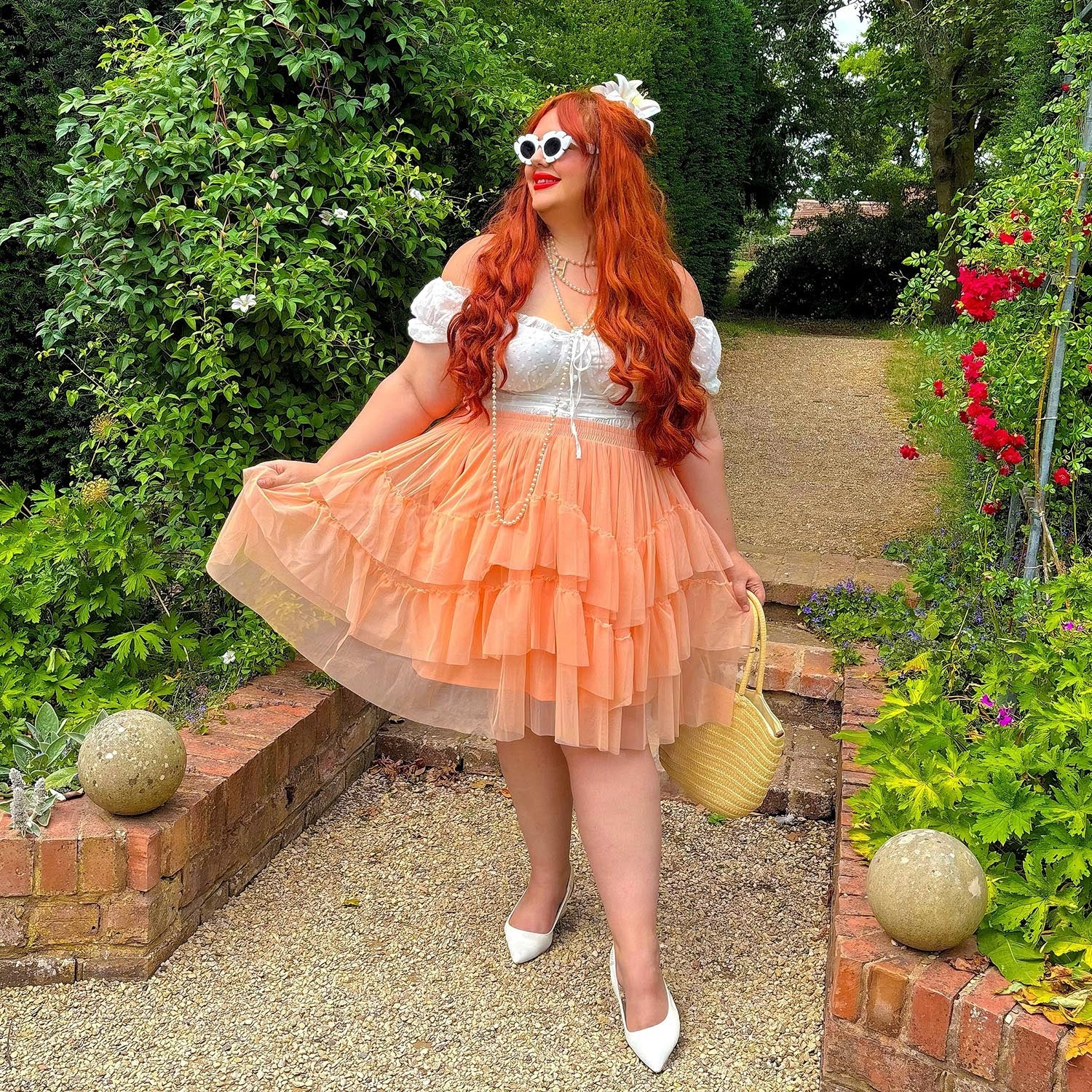 Mesh Skirt - Peach Mousse - Zenithce