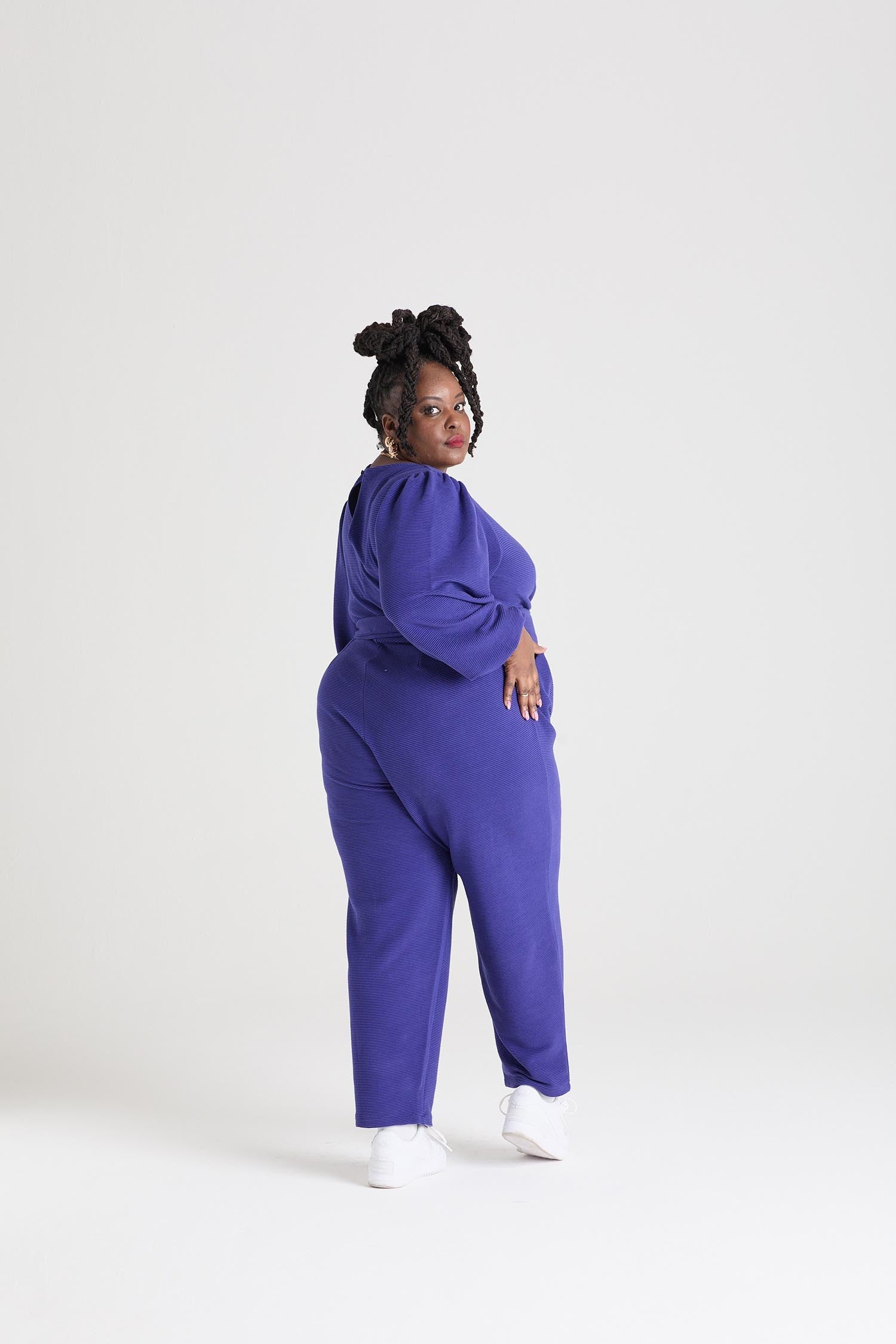 Ottoman Long Sleeve Wrap Jumpsuit - Aretha - Zenithce