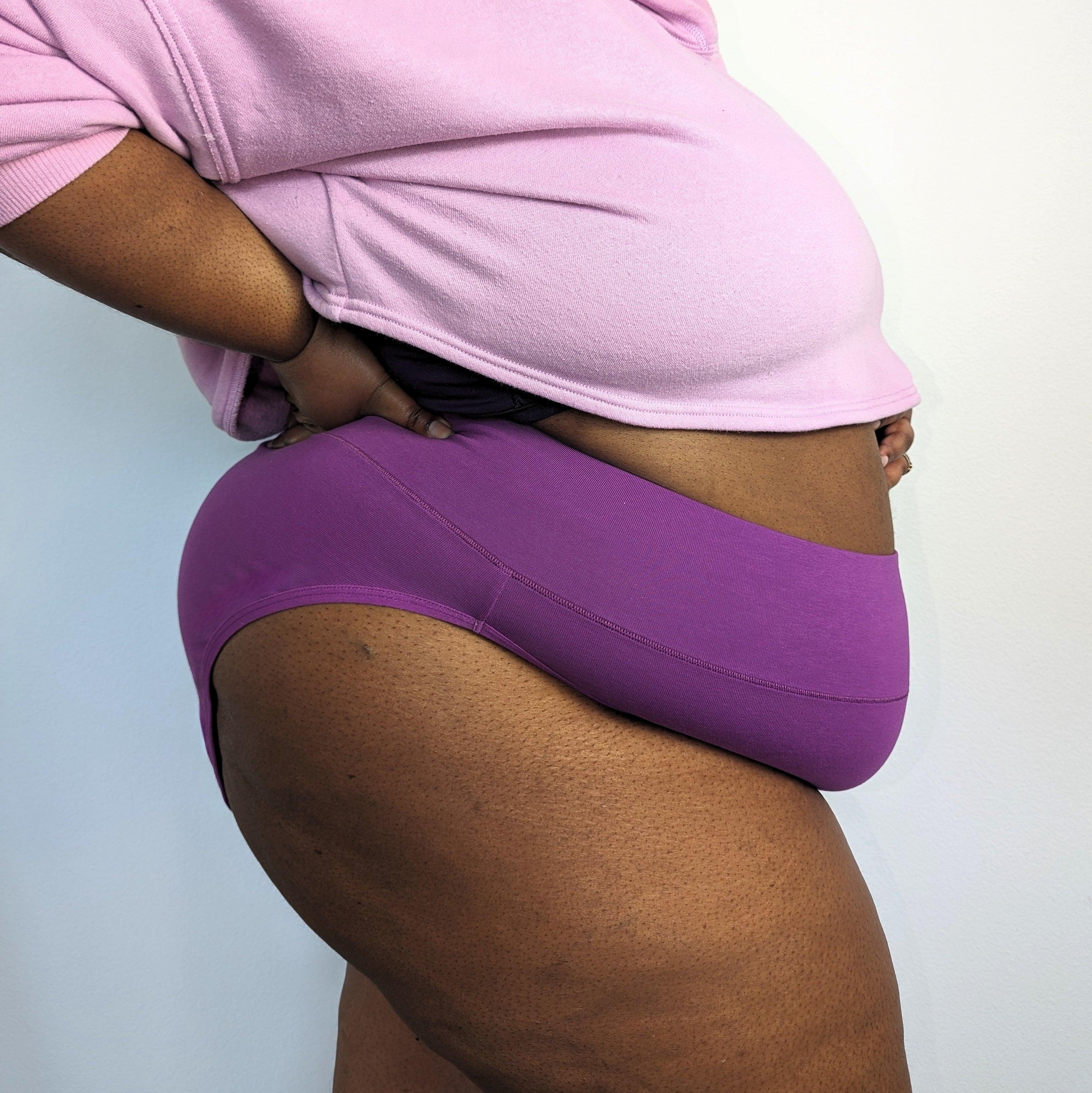 Organic Cotton Super High Leg Knickers - Grape Escape - Zenithce