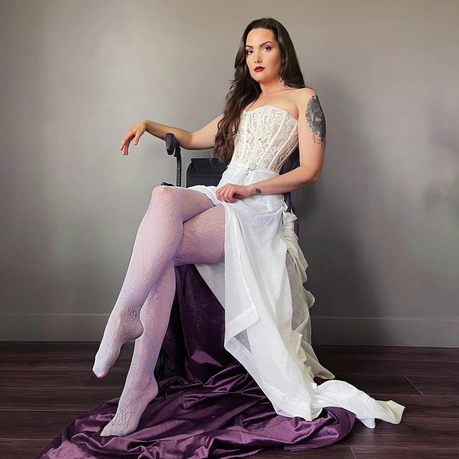 Thighs the Limit Fishnets - Timewarp - Periwinkle - Zenithce