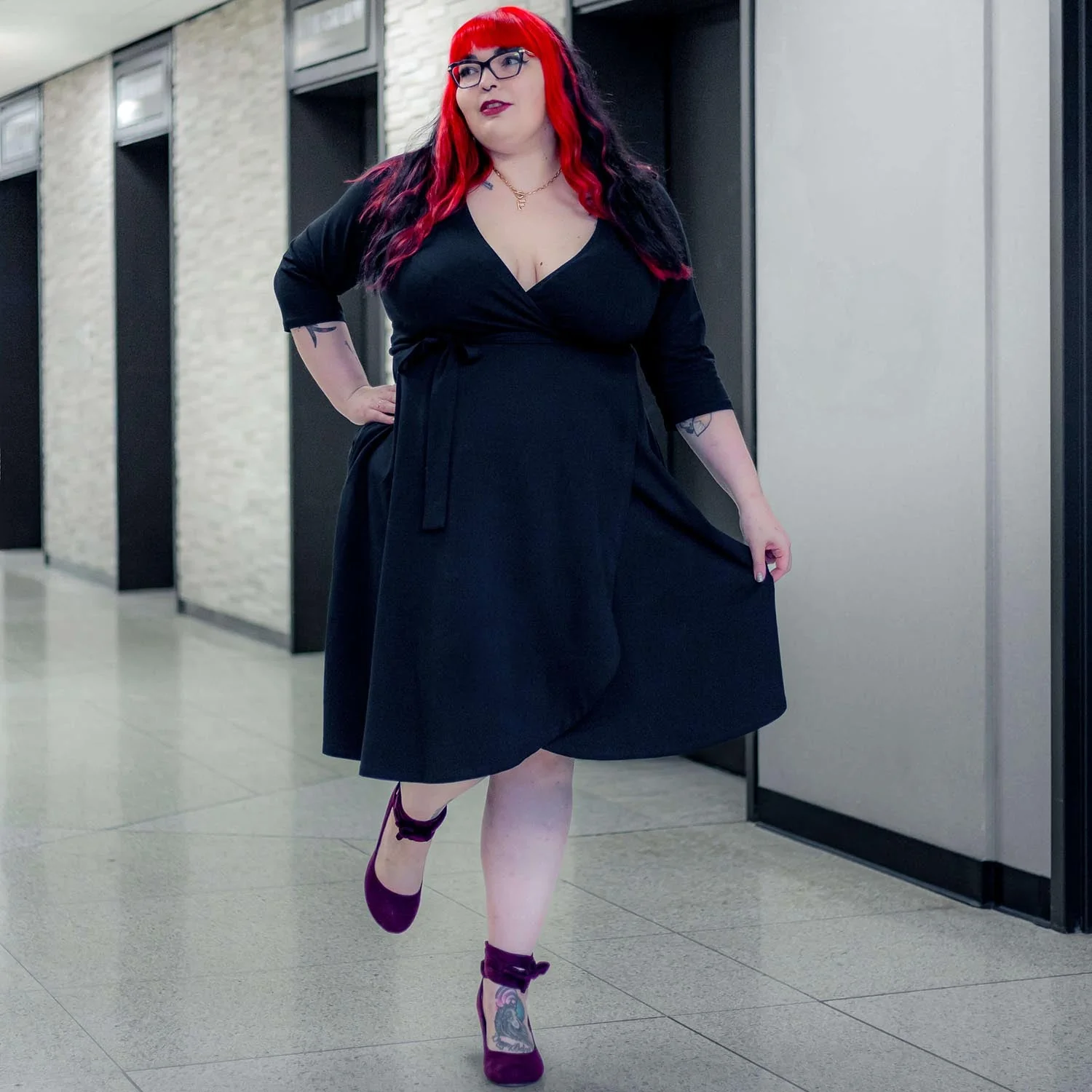 Wrap Dress - Black - Zenithce