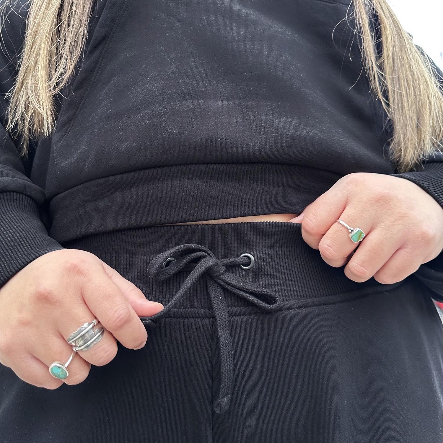 Organic Cotton Adjustable Joggers - Black - Zenithce