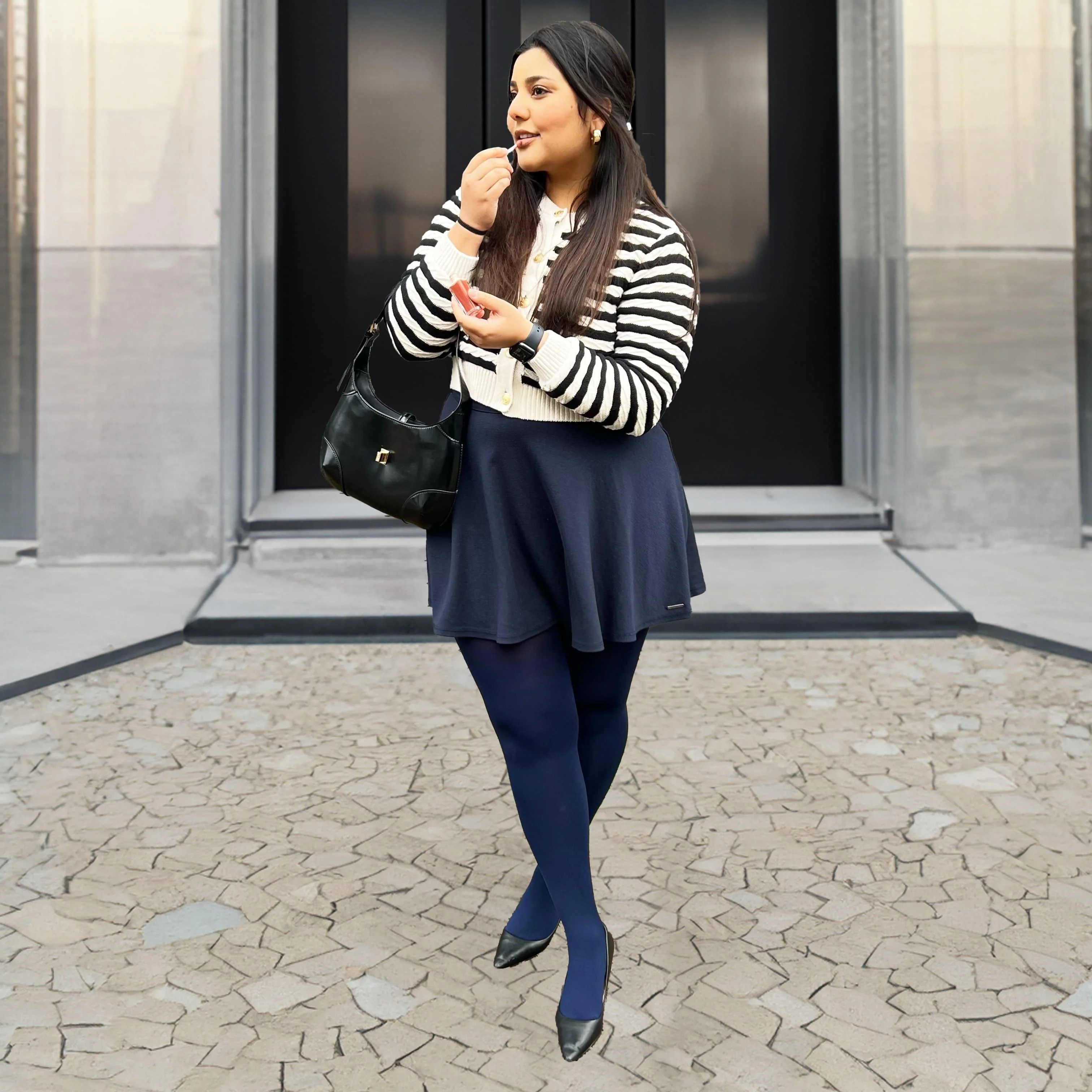 Huggy Light Compression Tights - Navy - Zenithce