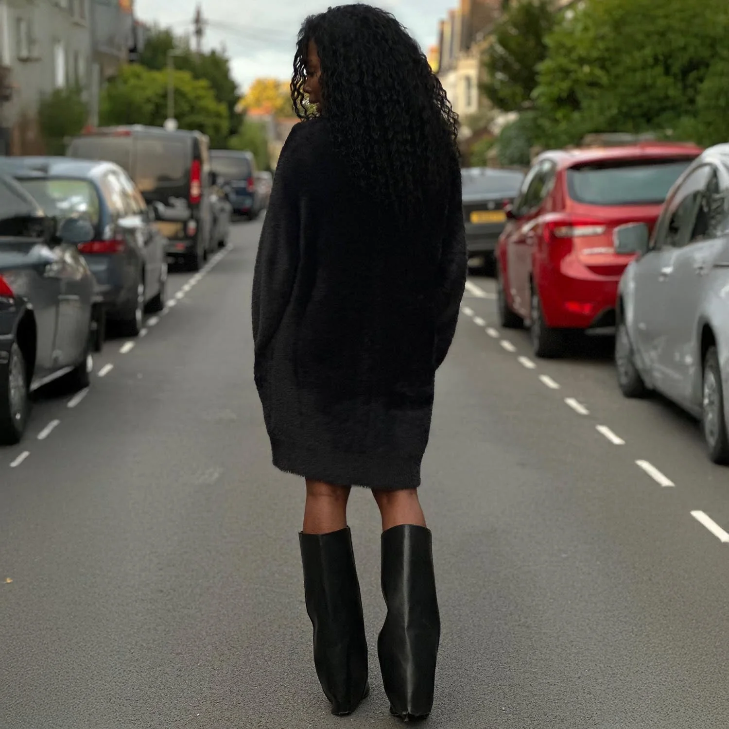 Fluffy Cardigan - Black - Zenithce