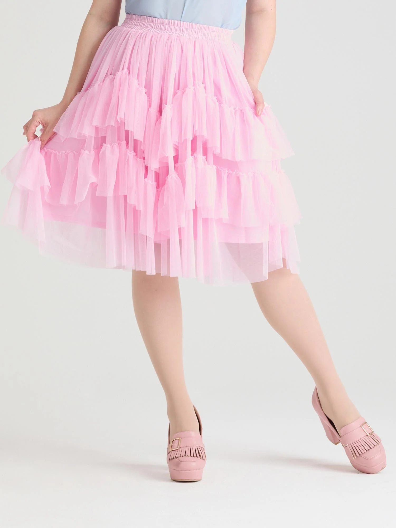 Mesh Skirt - Flushing Pink - Zenithce