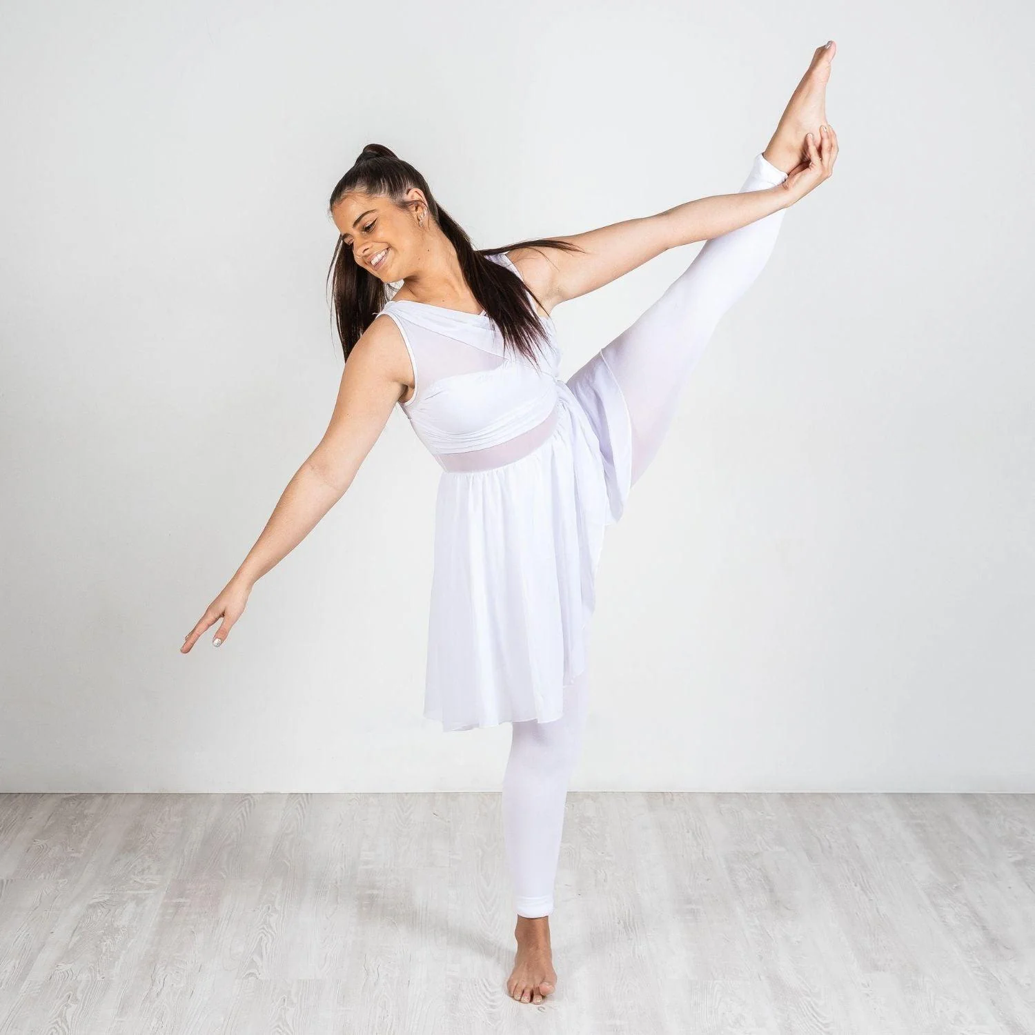 Convertible Dance Tights - White - Zenithce