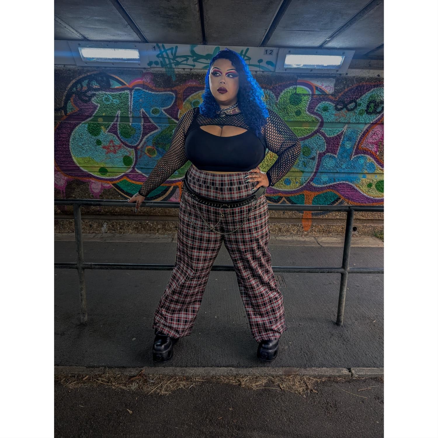 Plaid Wide-Leg Trousers - Bonnie - Zenithce