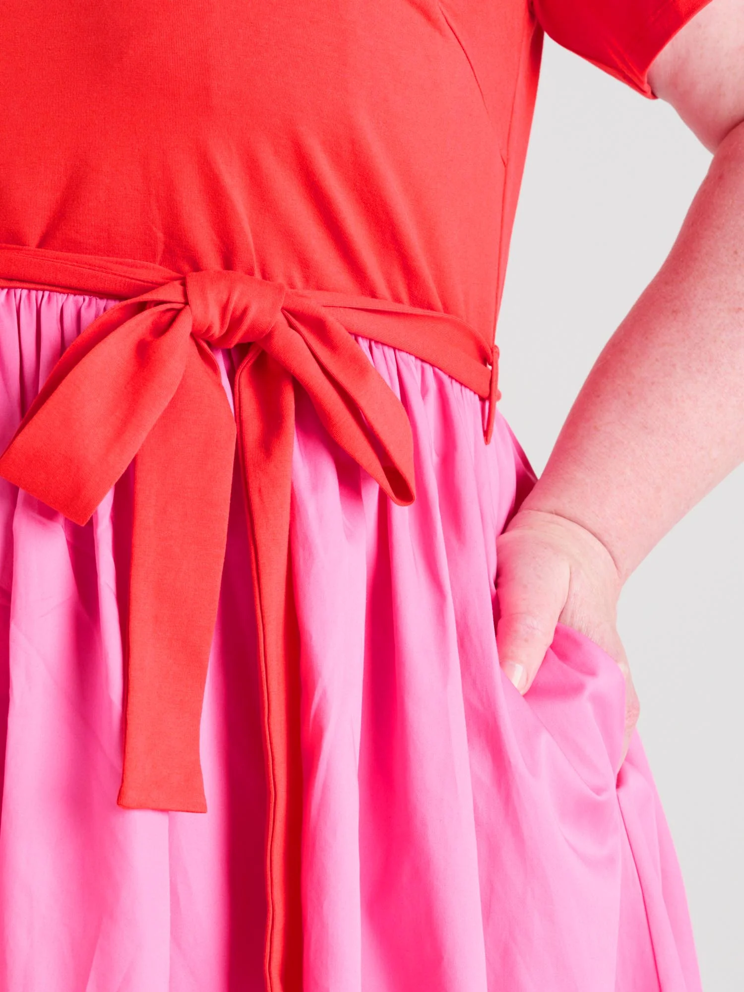 Poplin Tee Dress - Sangria/Pink Lady - Zenithce