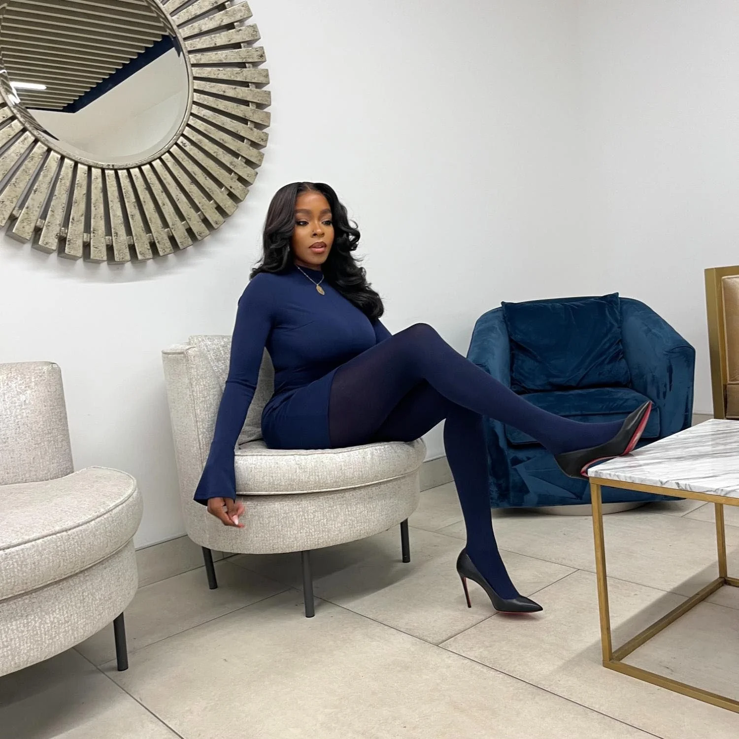 120 Denier Tights - Navy - Zenithce