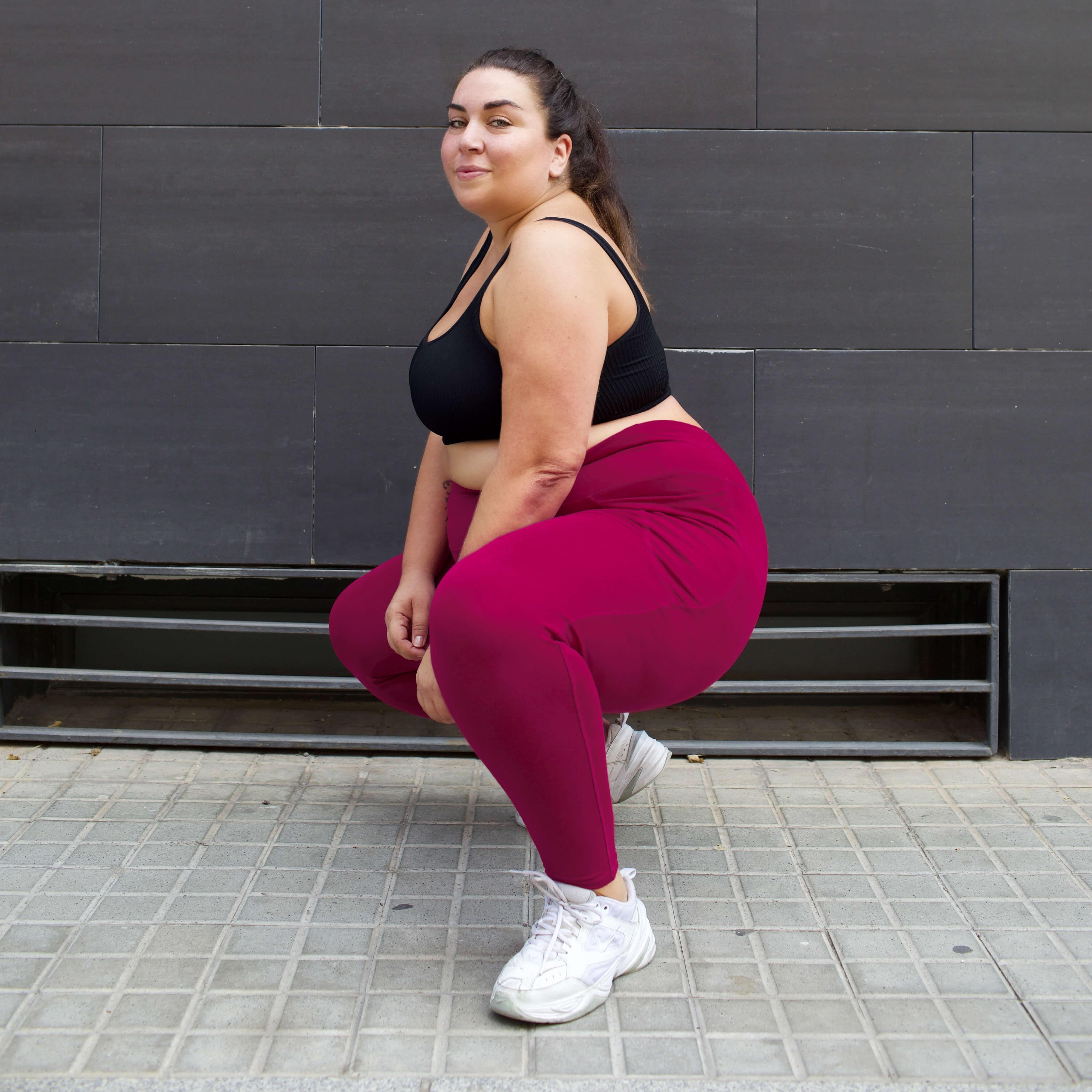 Squat Proof Leggings (Short) - Raspberry Pie - Zenithce