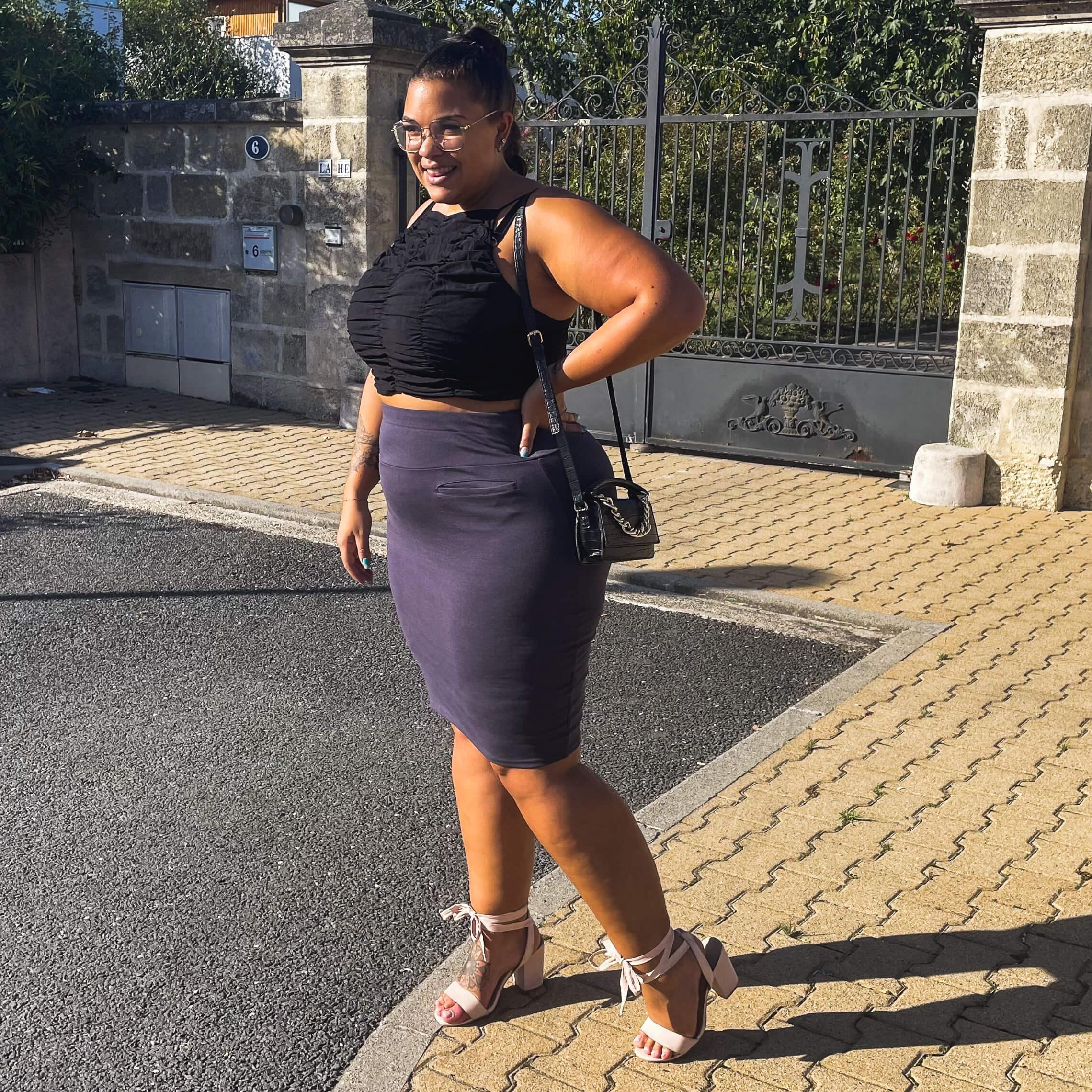 Pencil Skirt - Slate Grey - Zenithce