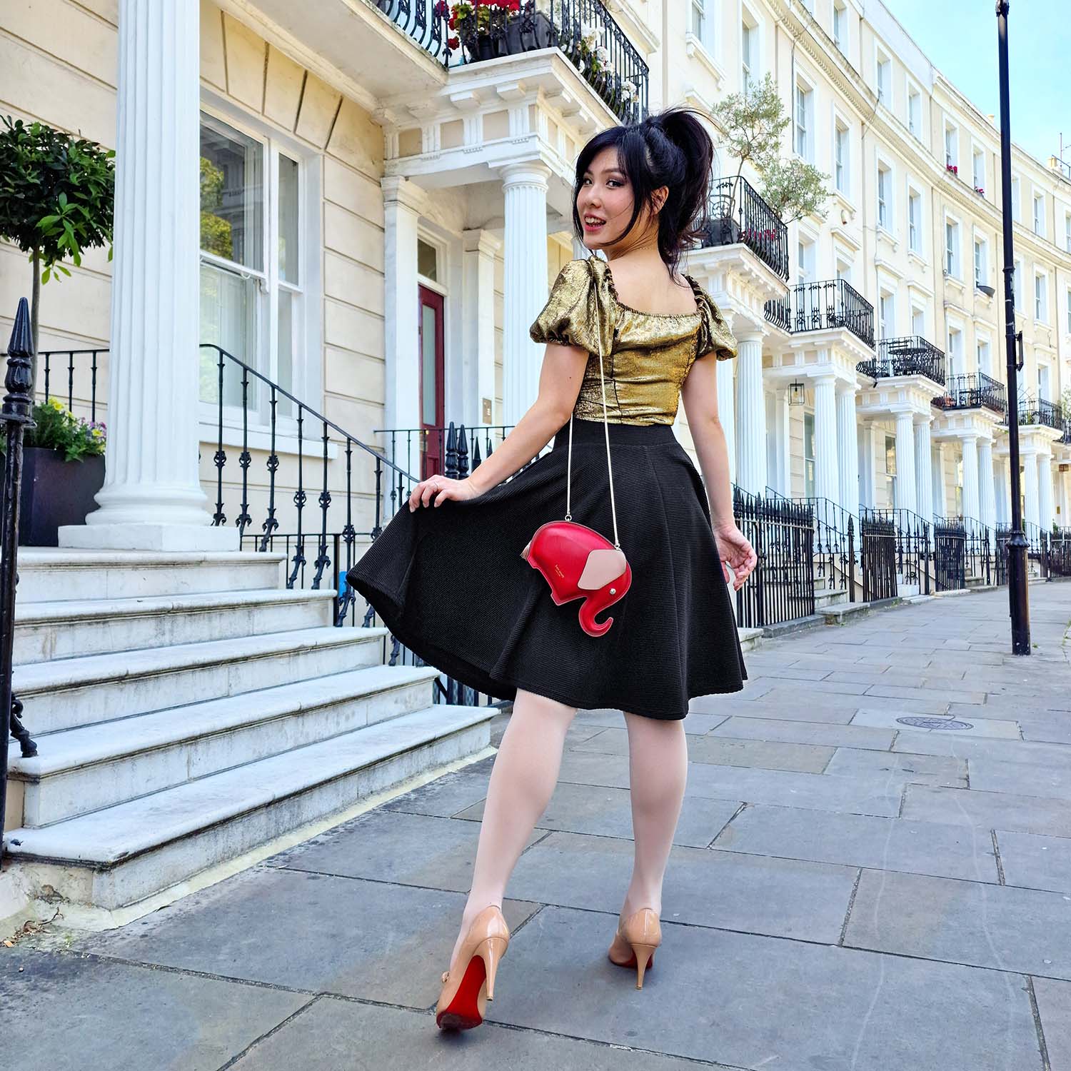 Ottoman Flare Skirt - Black - Zenithce