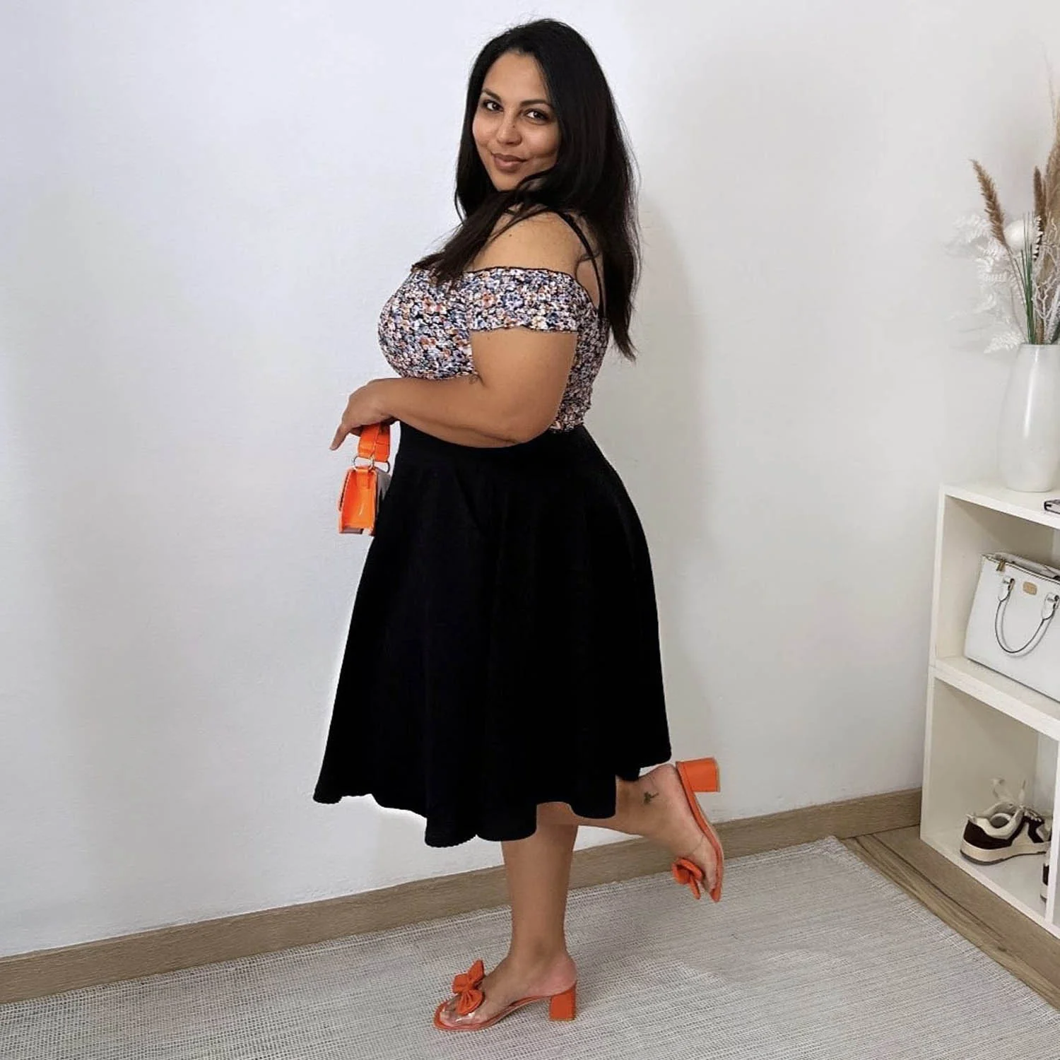 Ottoman Flare Skirt - Black - Zenithce