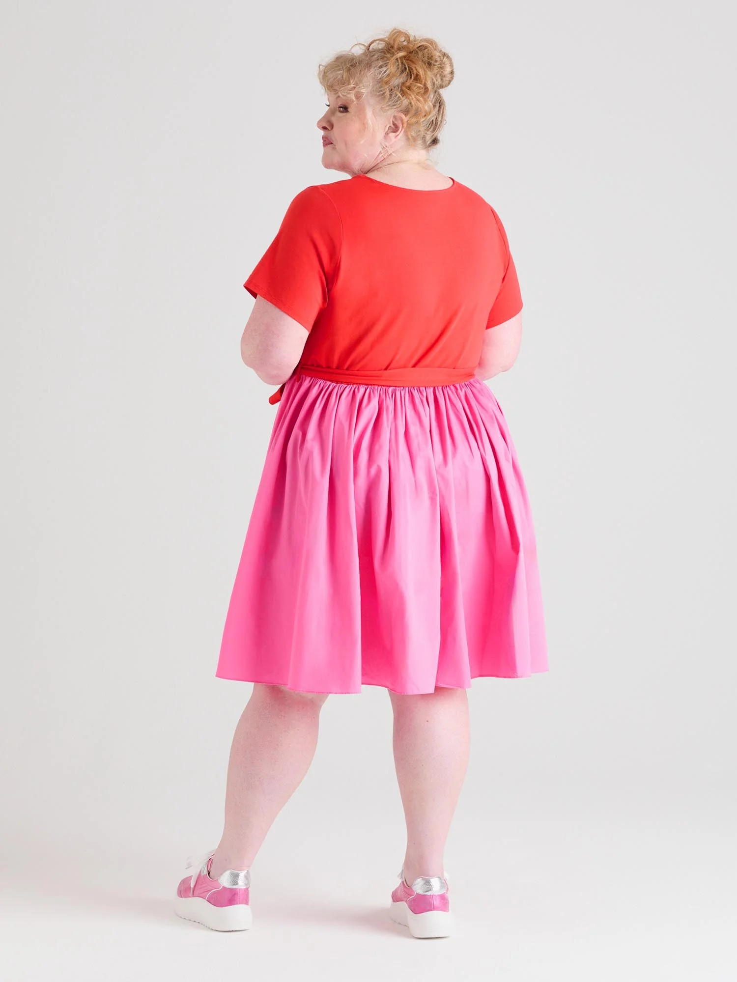 Poplin Tee Dress - Sangria/Pink Lady - Zenithce