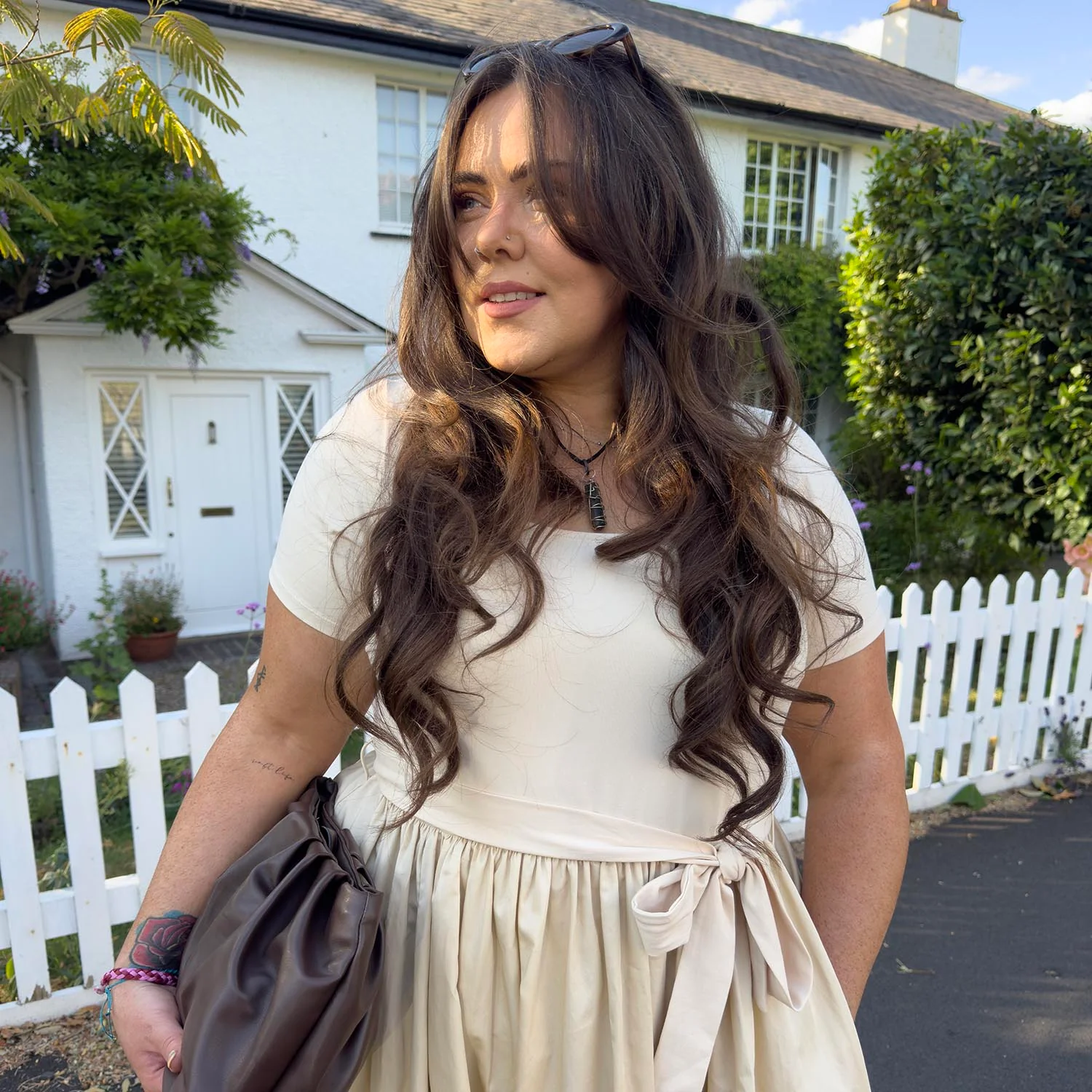 Midaxi Tee Poplin Dress - Oatmeal - Zenithce