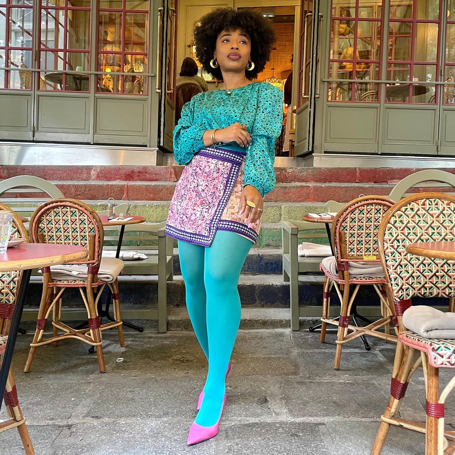 80 Denier Tights - Mosaic - Zenithce