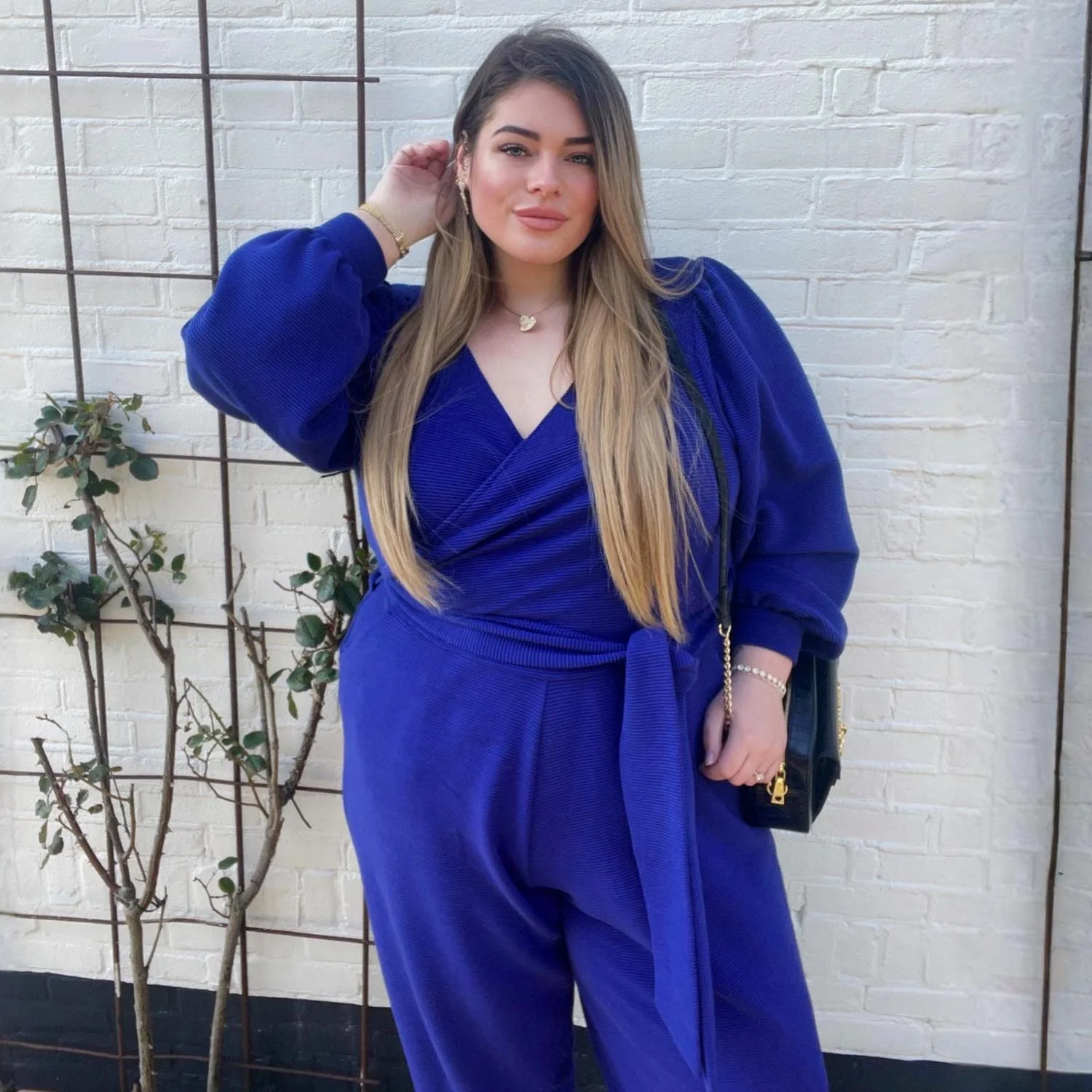 Ottoman Long Sleeve Wrap Jumpsuit - Aretha - Zenithce