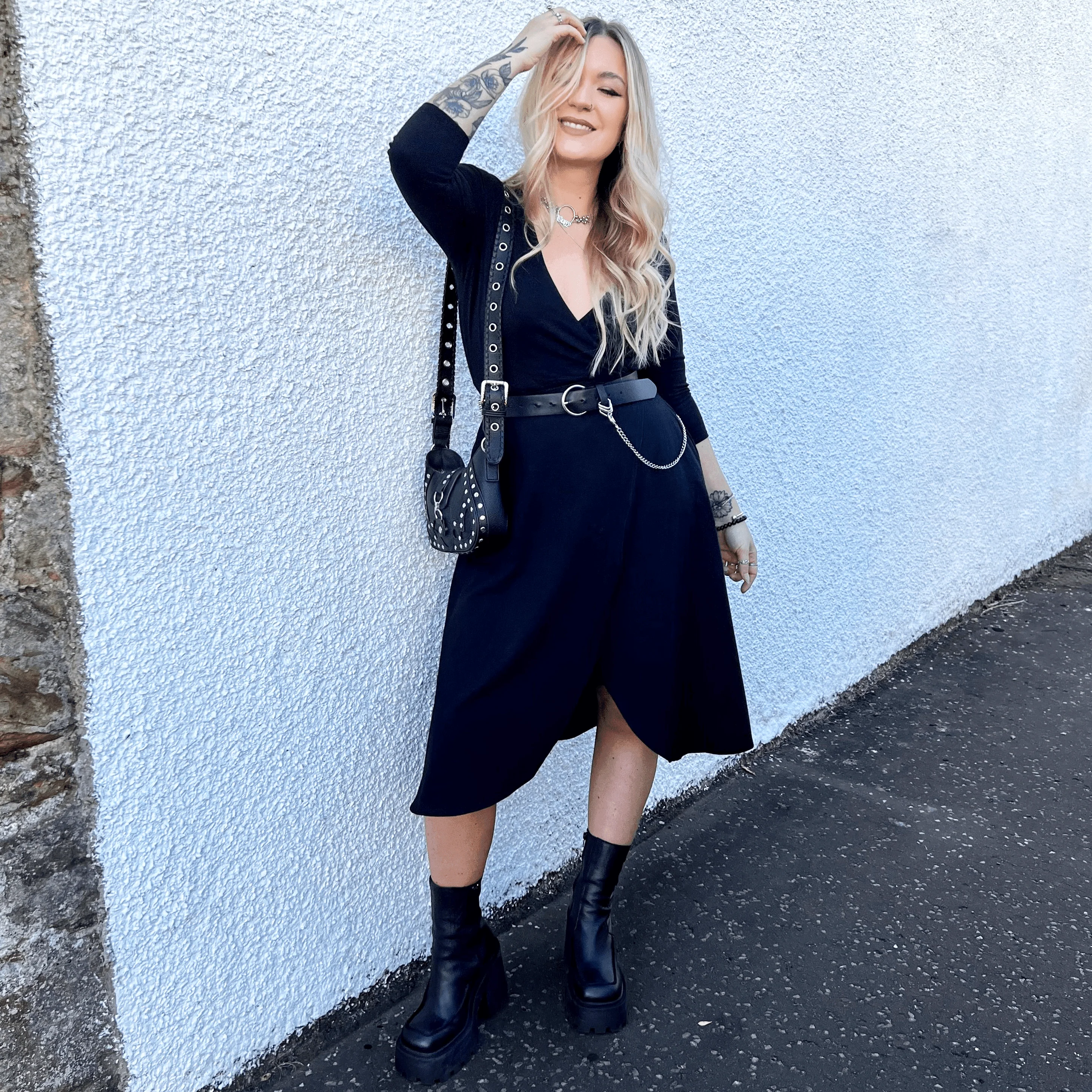 Wrap Dress - Black - Zenithce