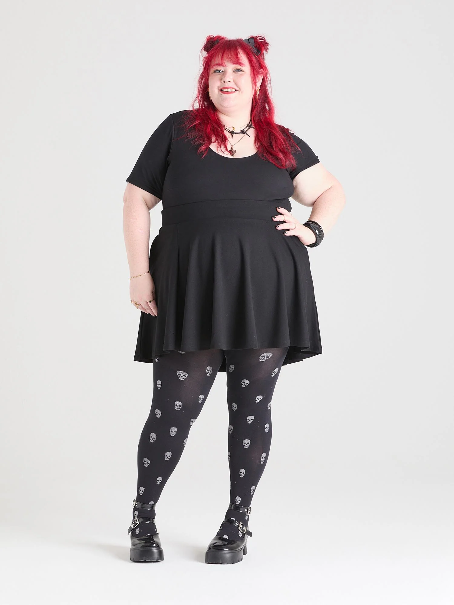 Pattern Tights - Sparkle Skulls - Zenithce