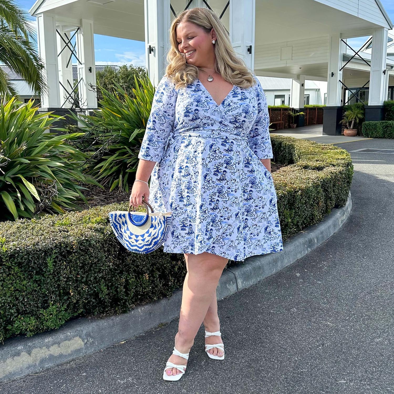 Mini Wrap Dress - Passion au Jardin - L'Amour Bleu - Zenithce