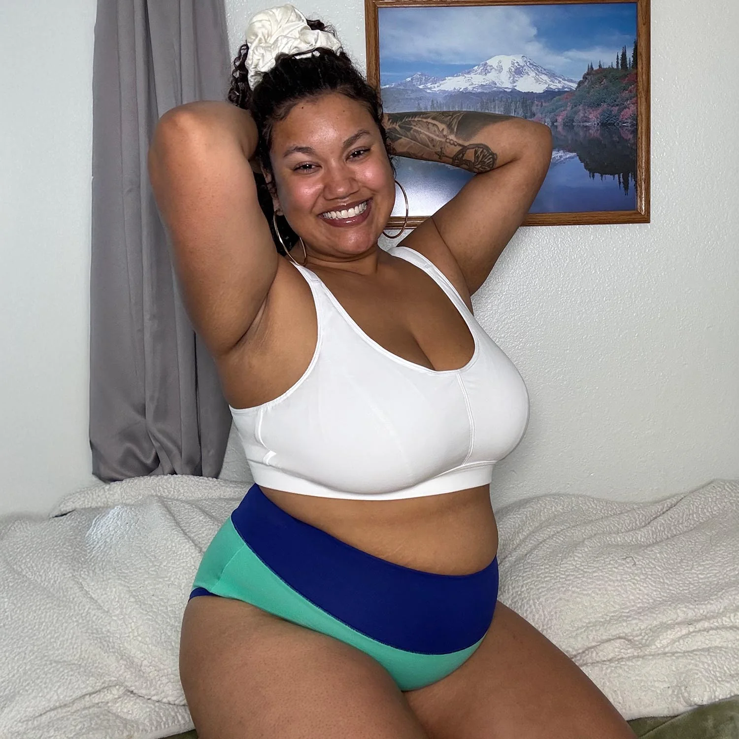 Organic Cotton Full Brief Duo Knickers - Mint & Arabesque - Zenithce