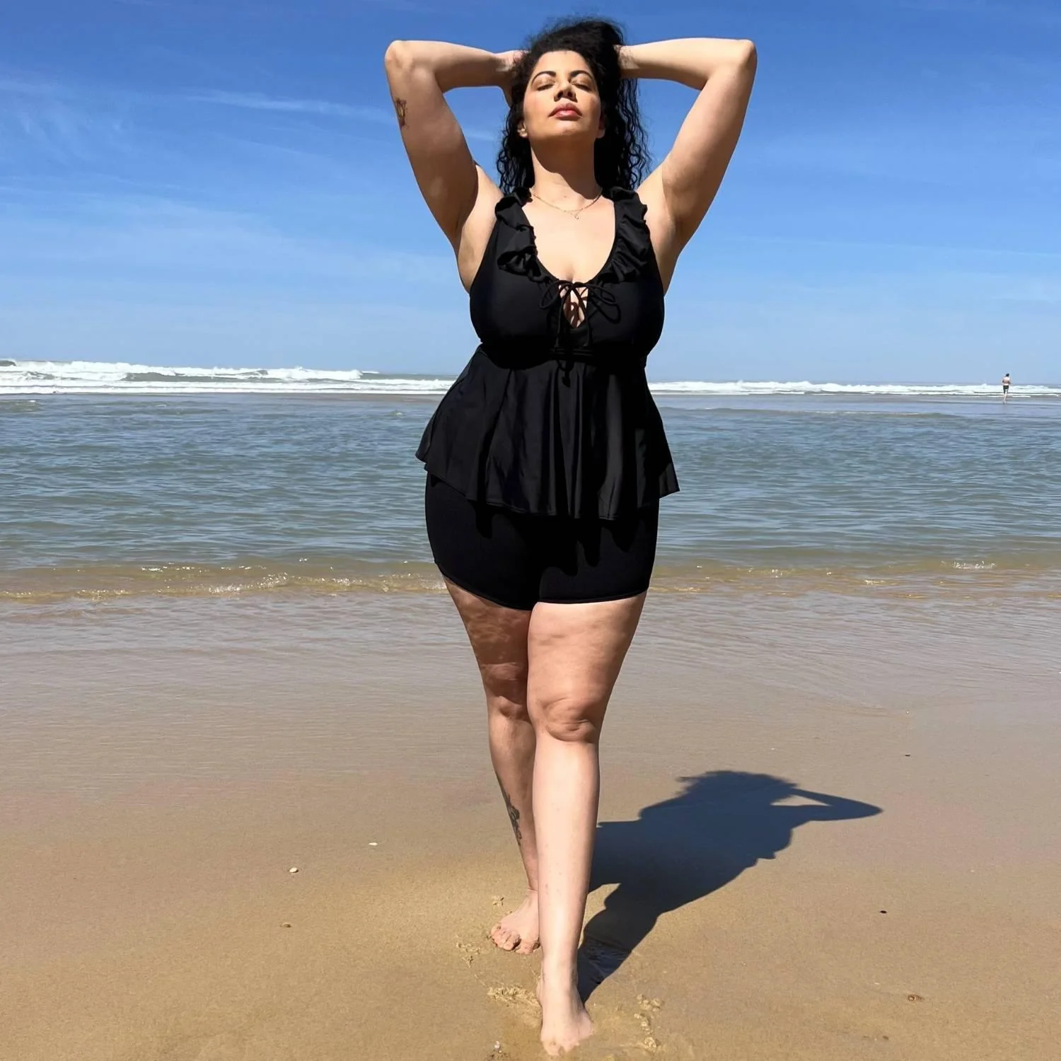 Beam Me Up Tankini Top - Black - Zenithce