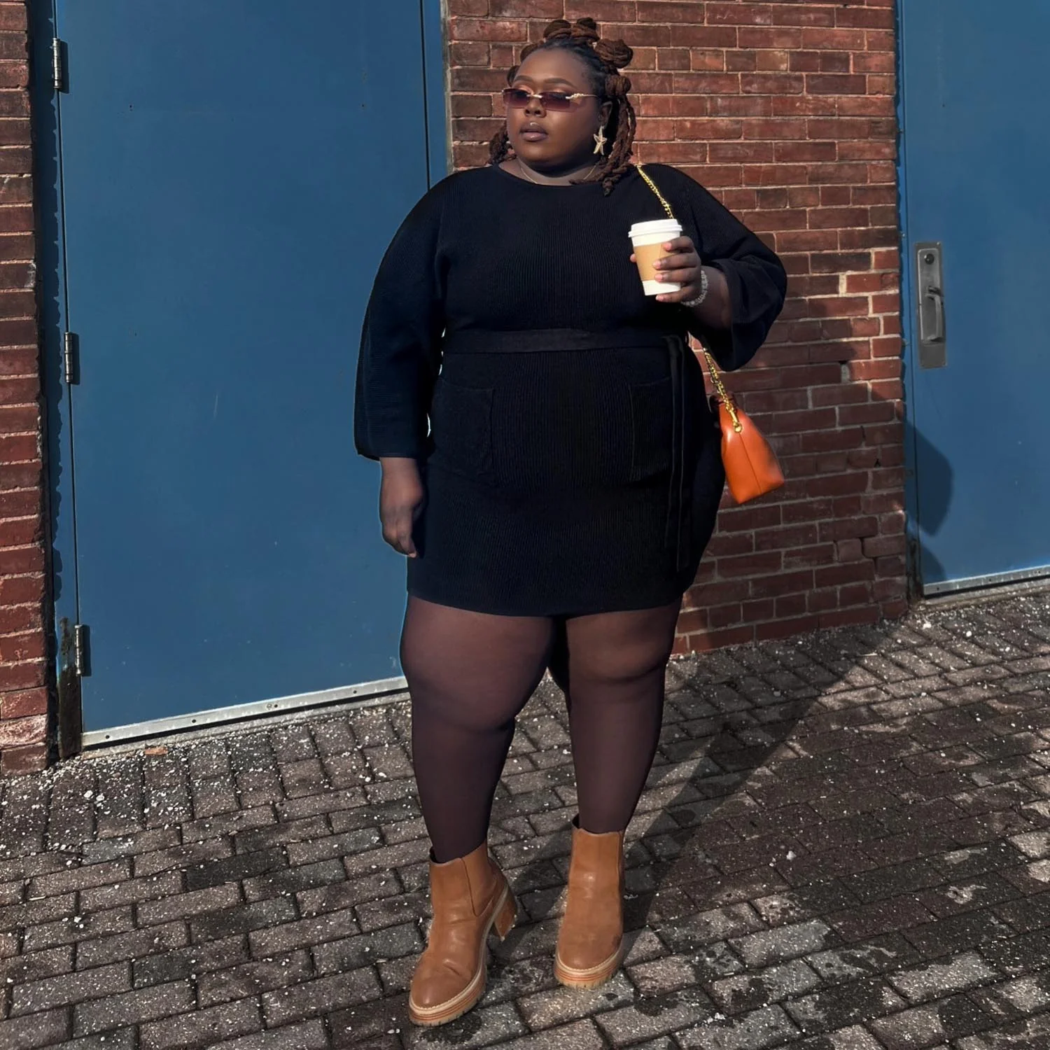 Mini Knitted Cocoon Dress - Black - Zenithce