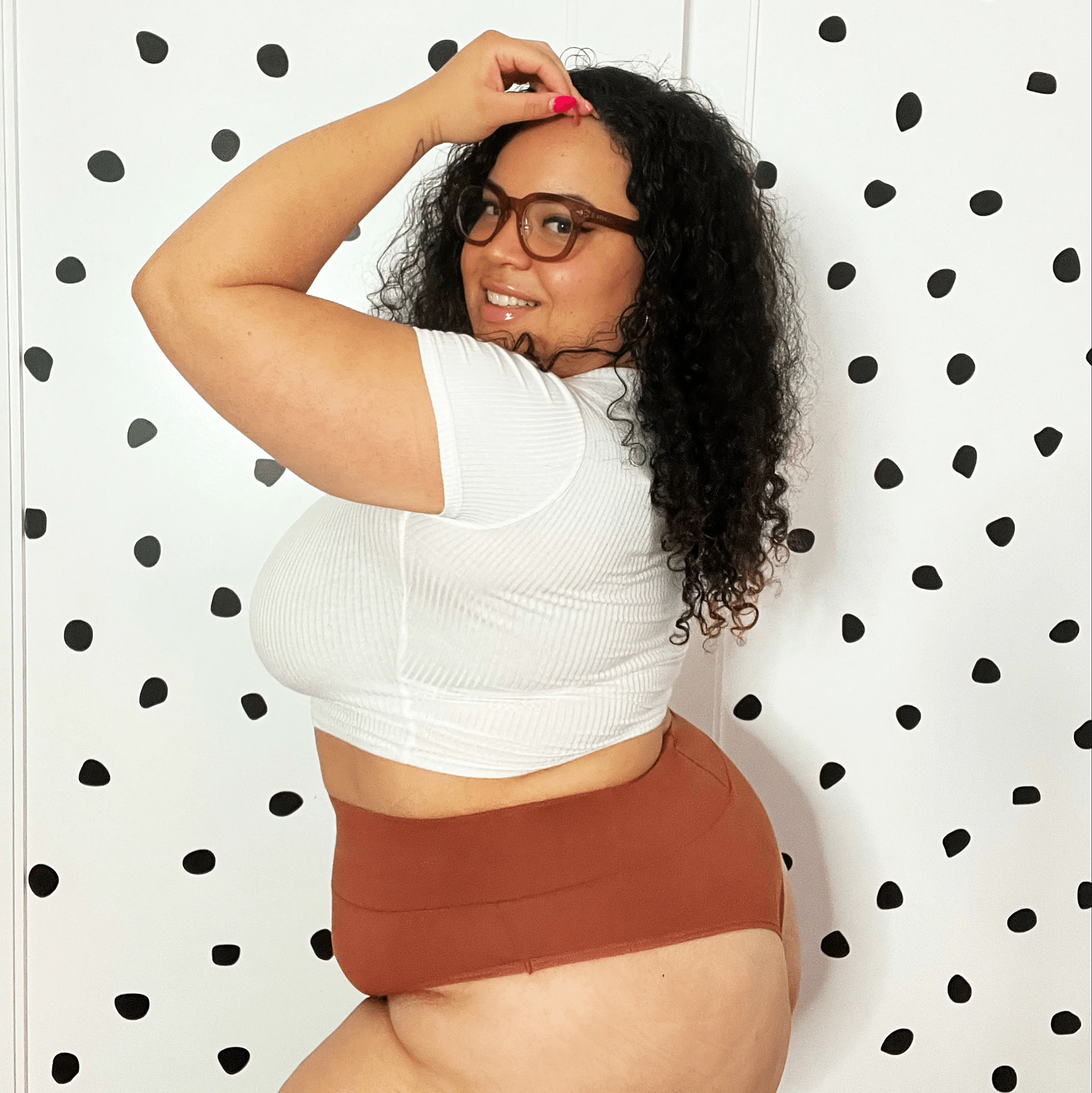 Organic Cotton Cheeky High Leg Knickers - Root Beer - Zenithce