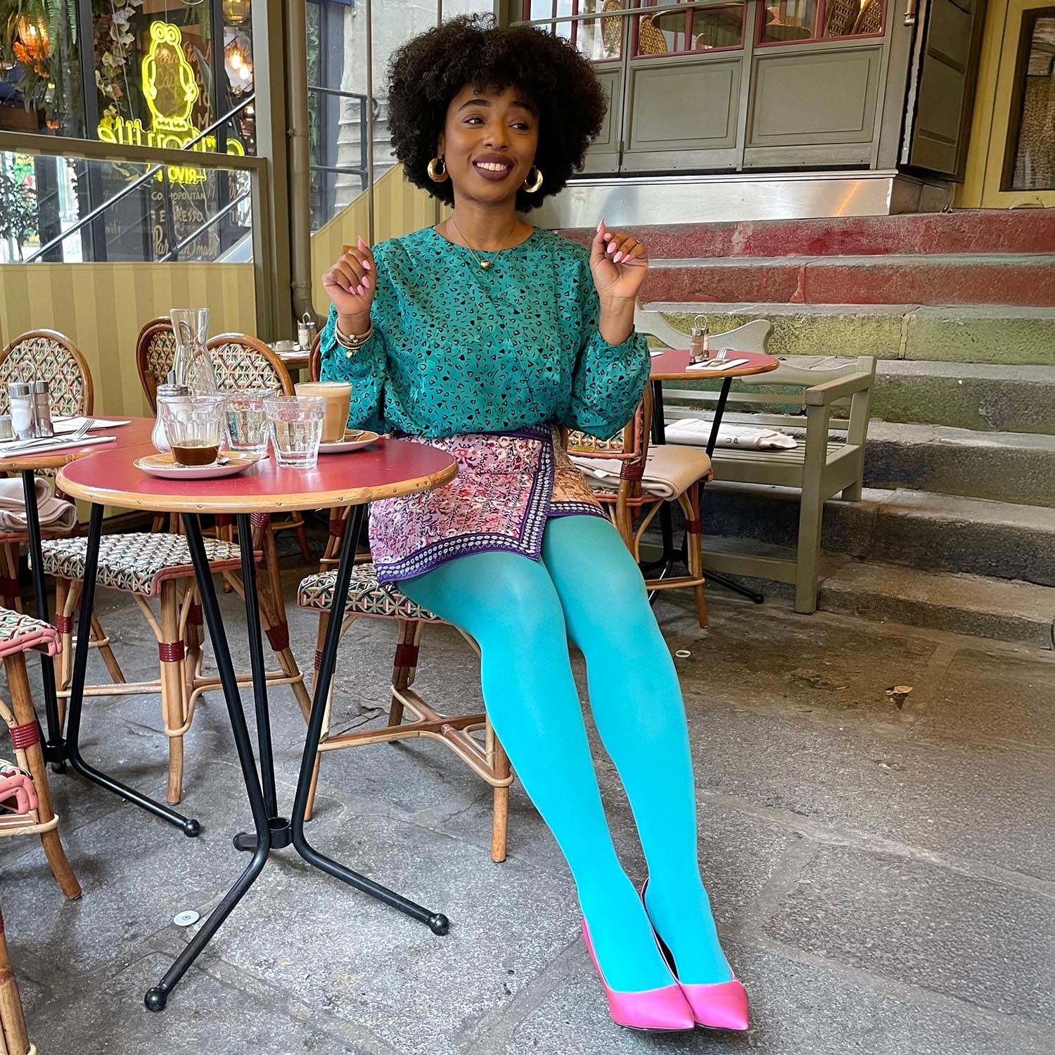 80 Denier Tights - Mosaic - Zenithce