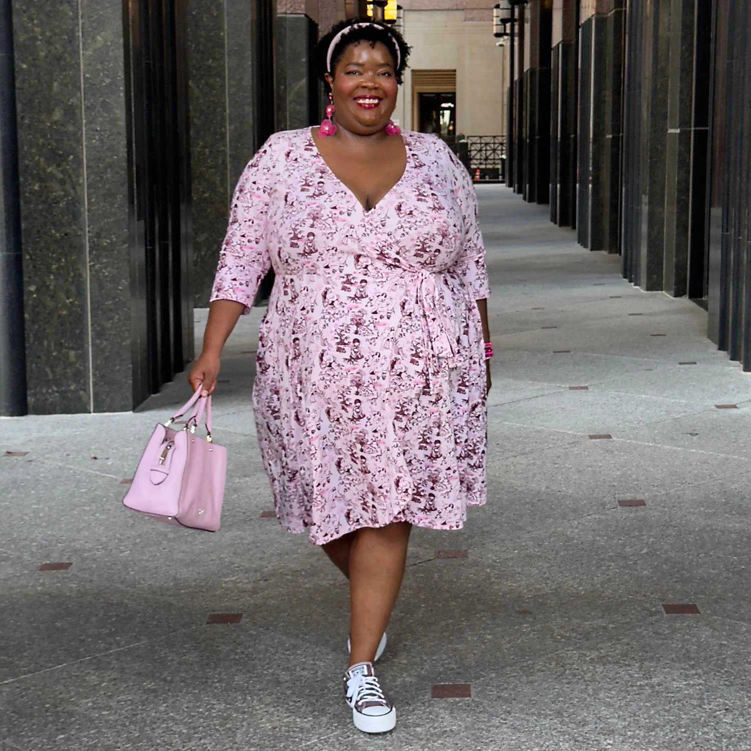 Wrap Dress - Passion au Jardin - L'Amour Rose - Zenithce