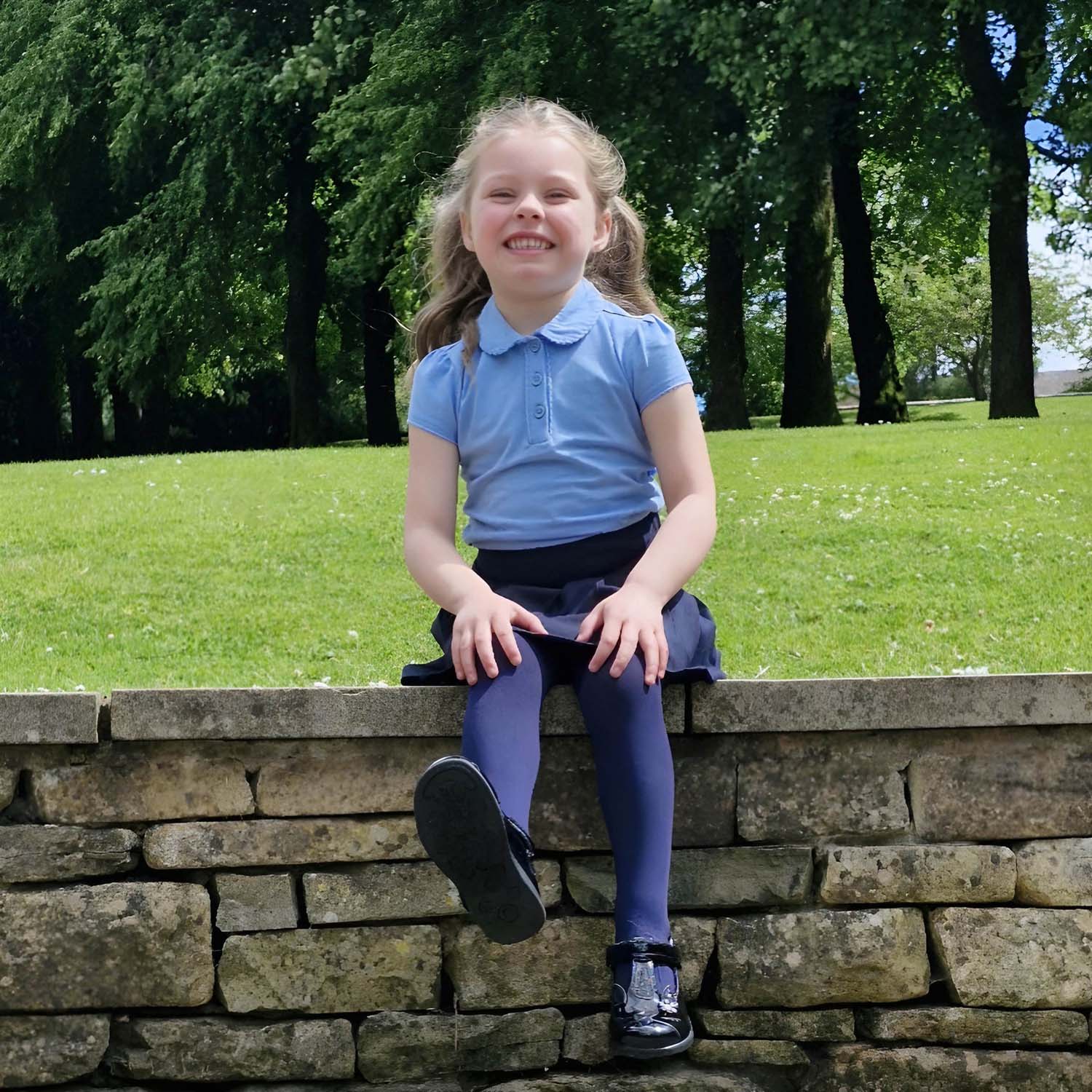 Kids Cotton Tights - Navy - Zenithce