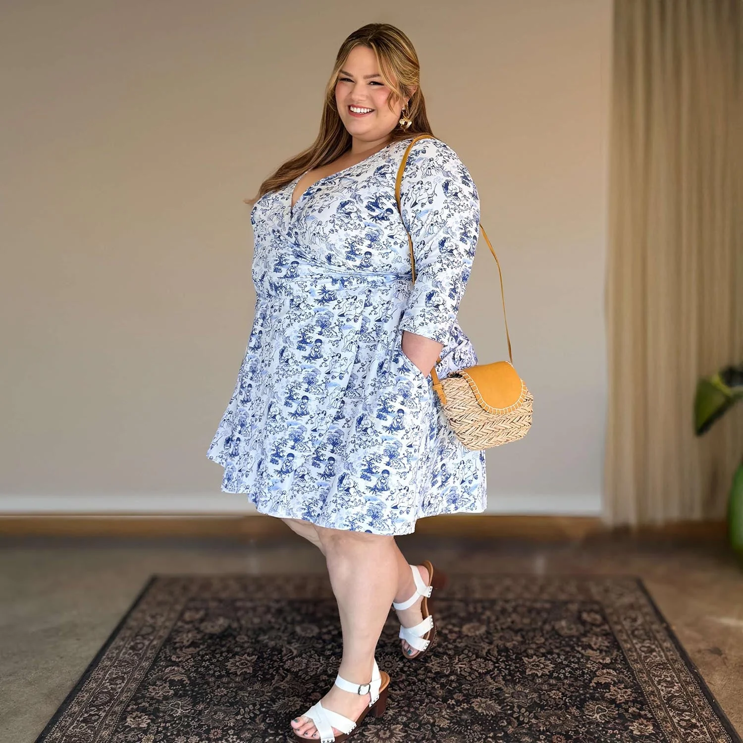 Mini Wrap Dress - Passion au Jardin - L'Amour Bleu - Zenithce