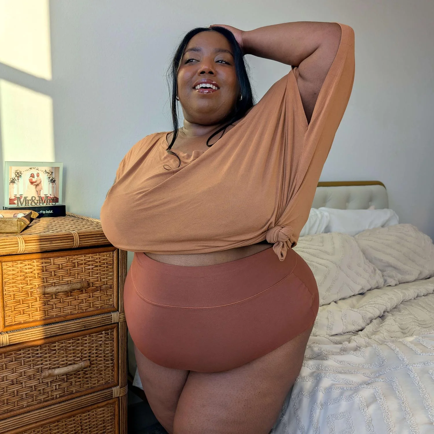 Organic Cotton Super High Waist Knickers - Root Beer - Zenithce