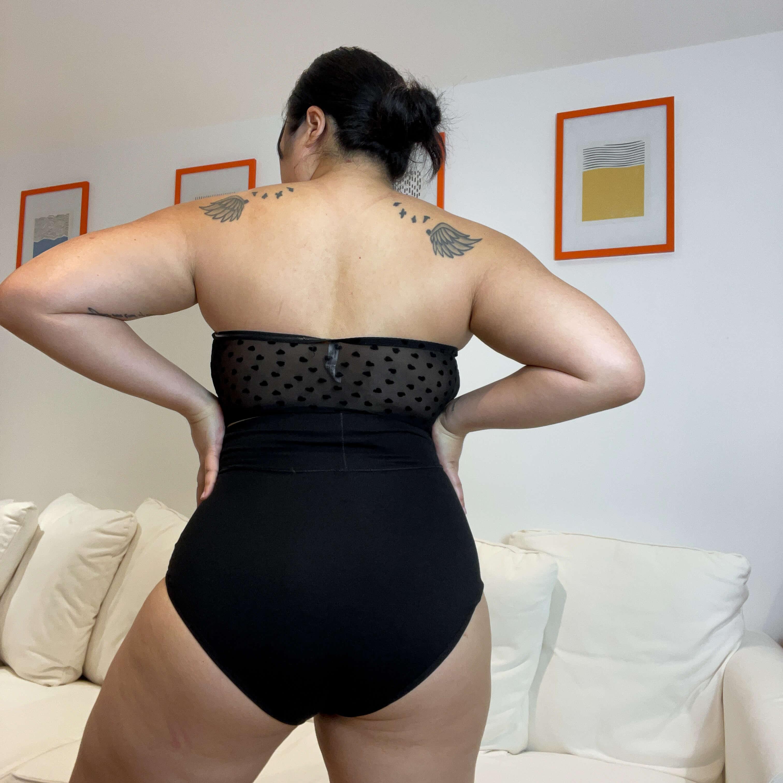 Organic Cotton Super High Waist Knickers - Black - Zenithce