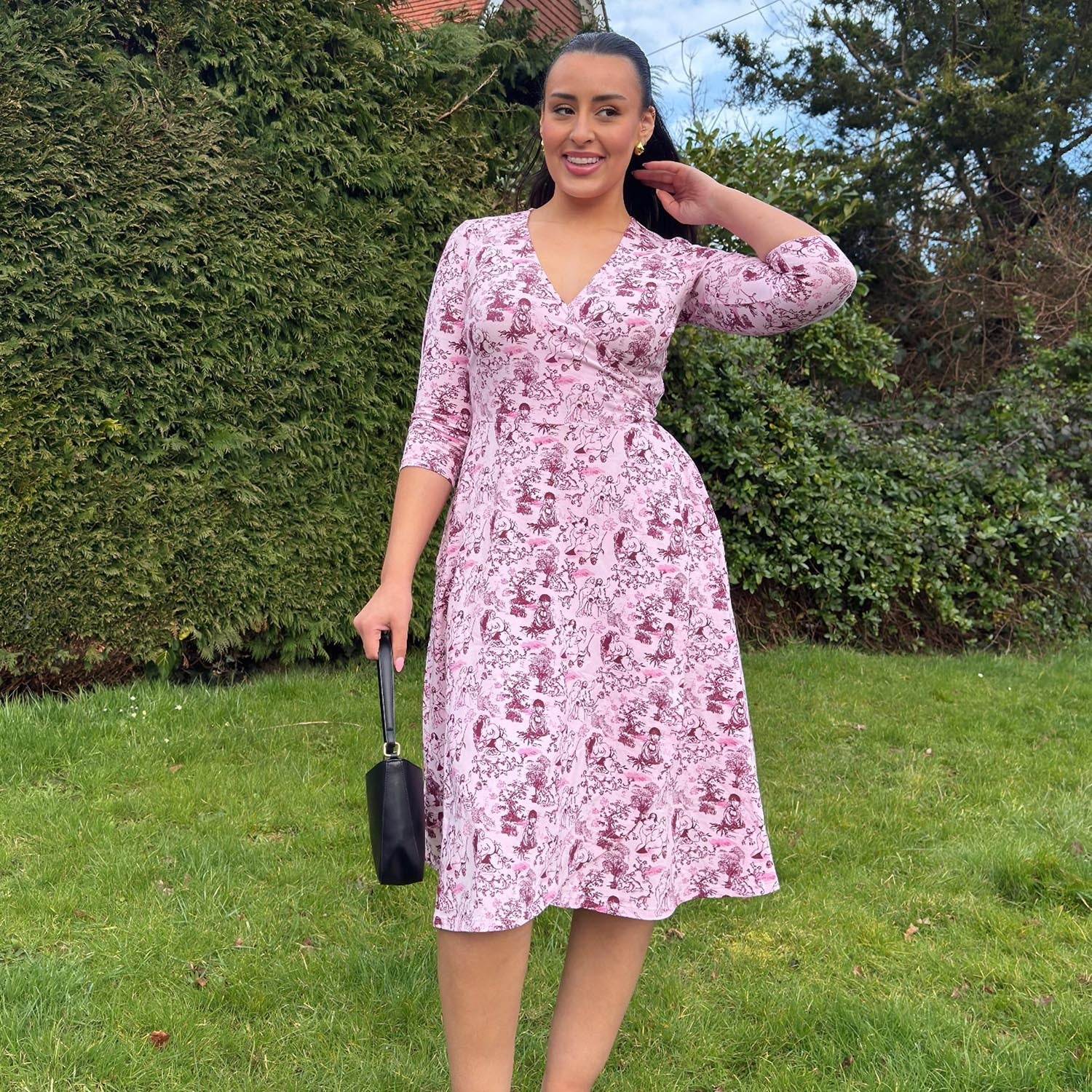 Wrap Dress - Passion au Jardin - L'Amour Rose - Zenithce