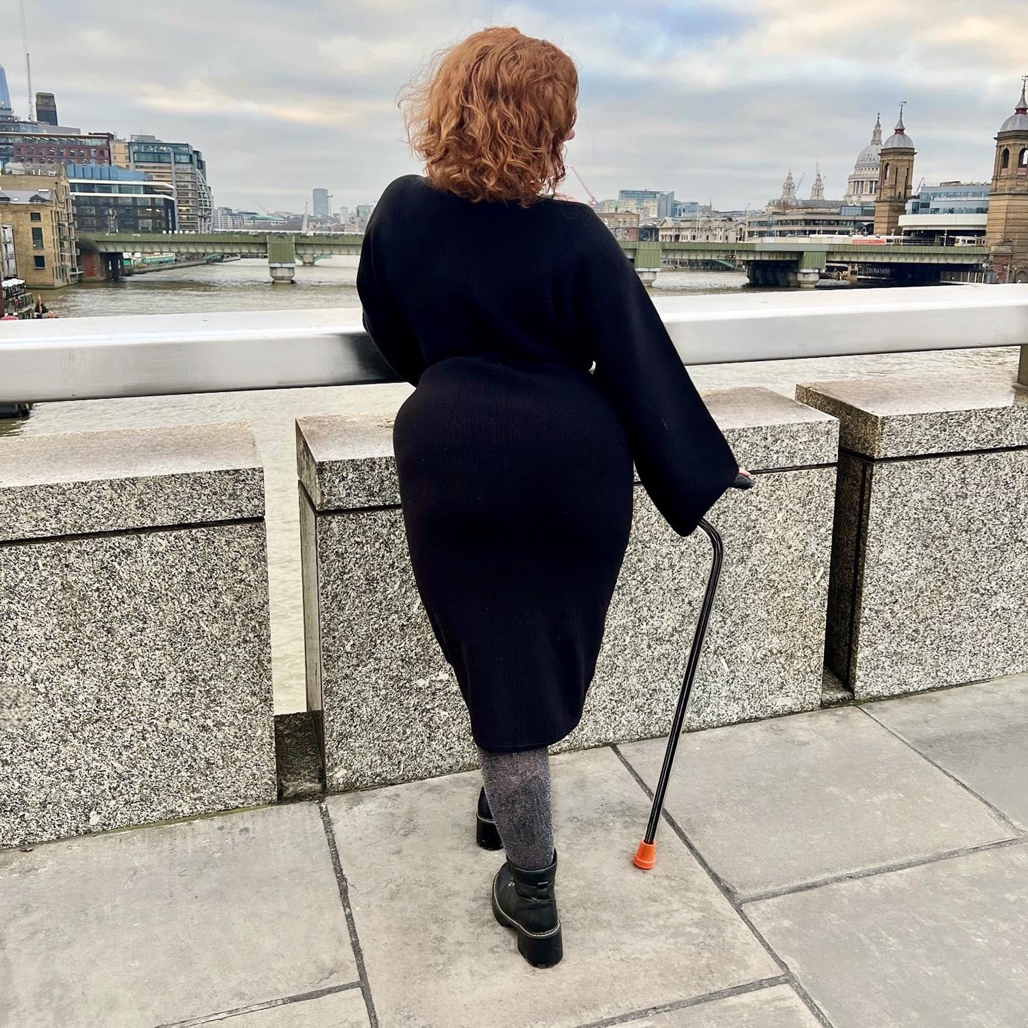 Midi Knitted Cocoon Dress - Black - Zenithce