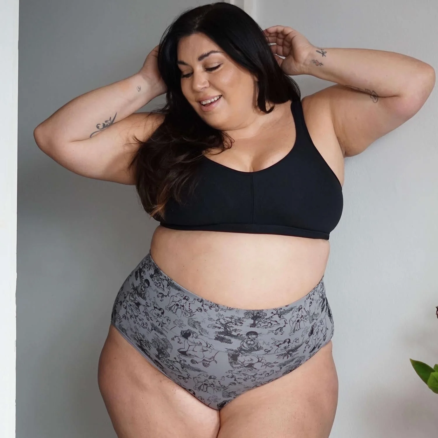 Organic Cotton Full Brief Knickers - Passion au Jardin - L'Amour Noir - Zenithce