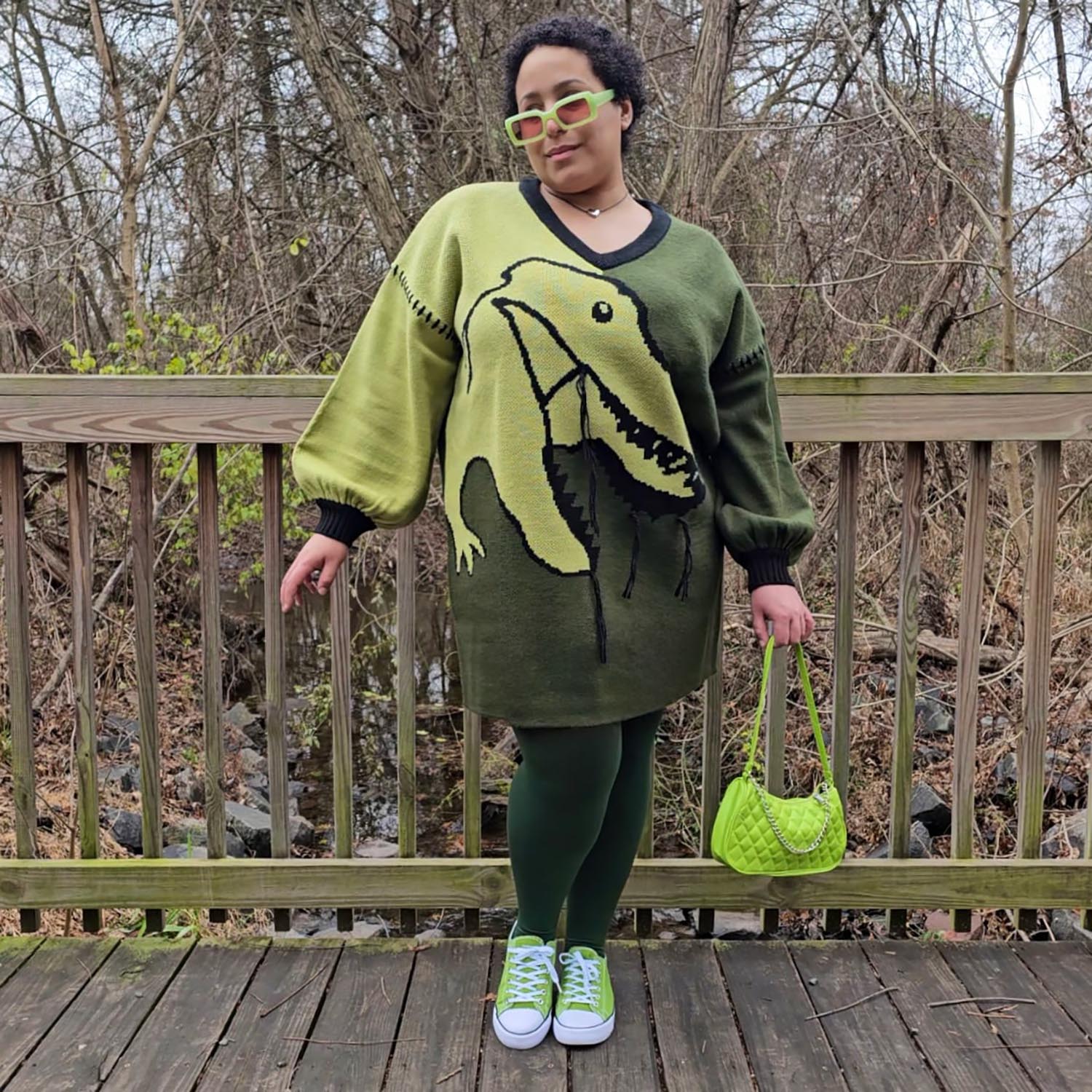 Dinosaur Jumper Dress - Rex - Zenithce