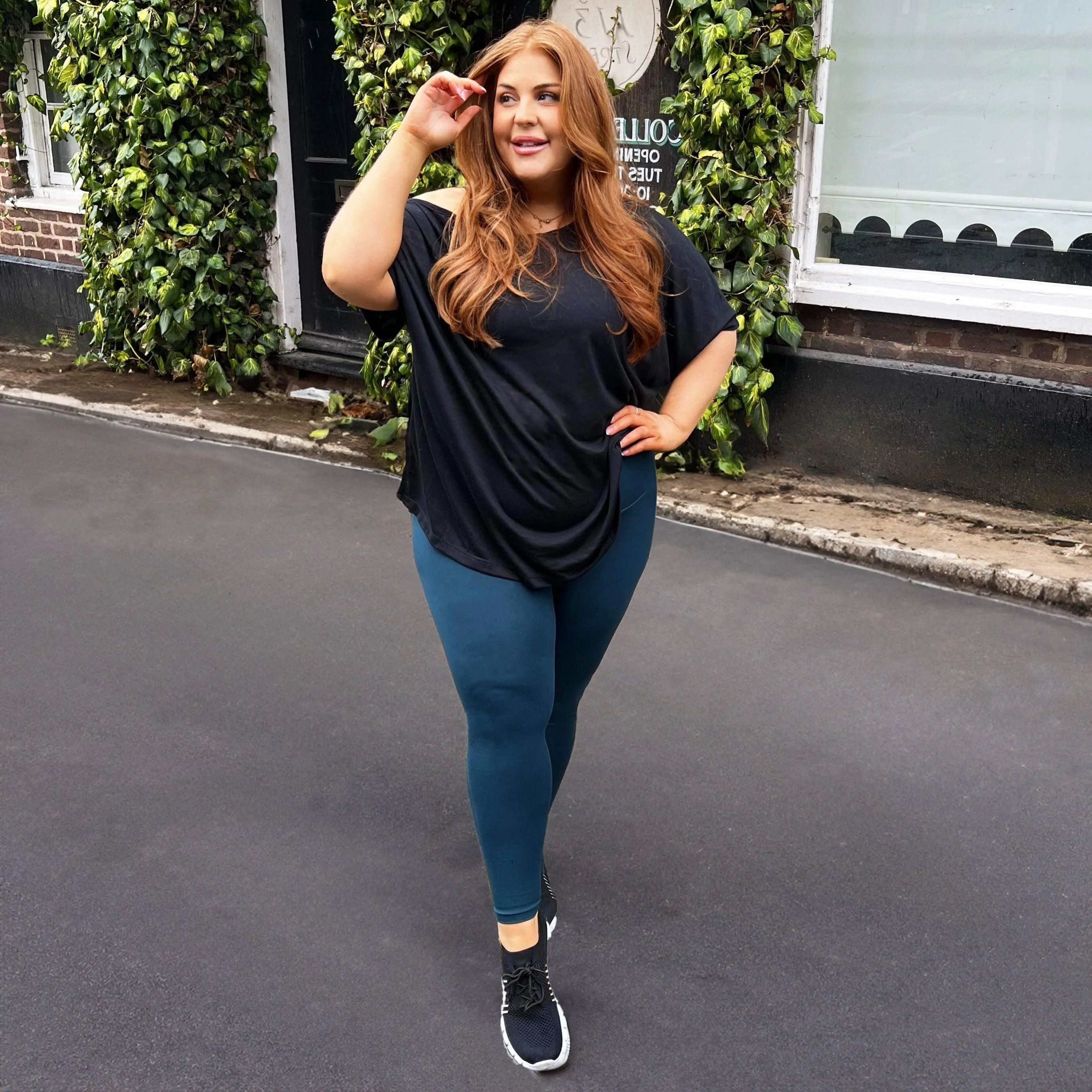 Debbie Off Shoulder Tee - Black - Zenithce