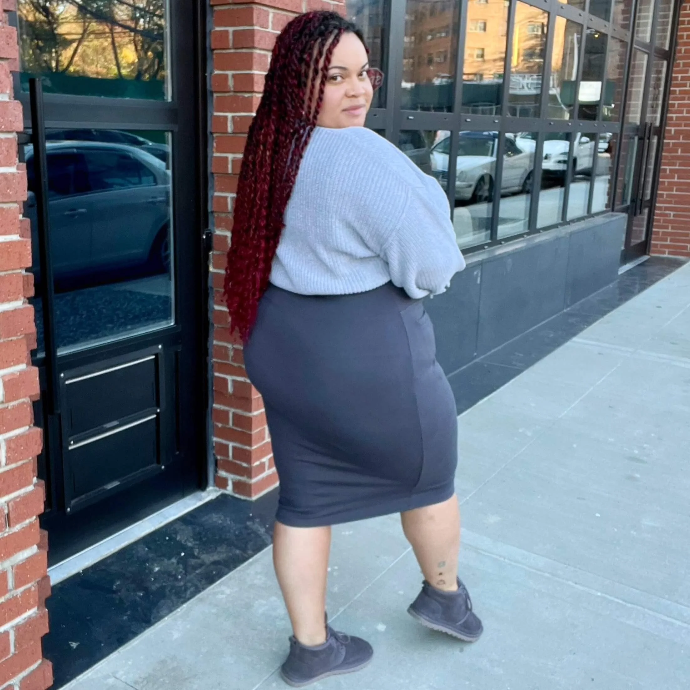 Pencil Skirt - Slate Grey - Zenithce