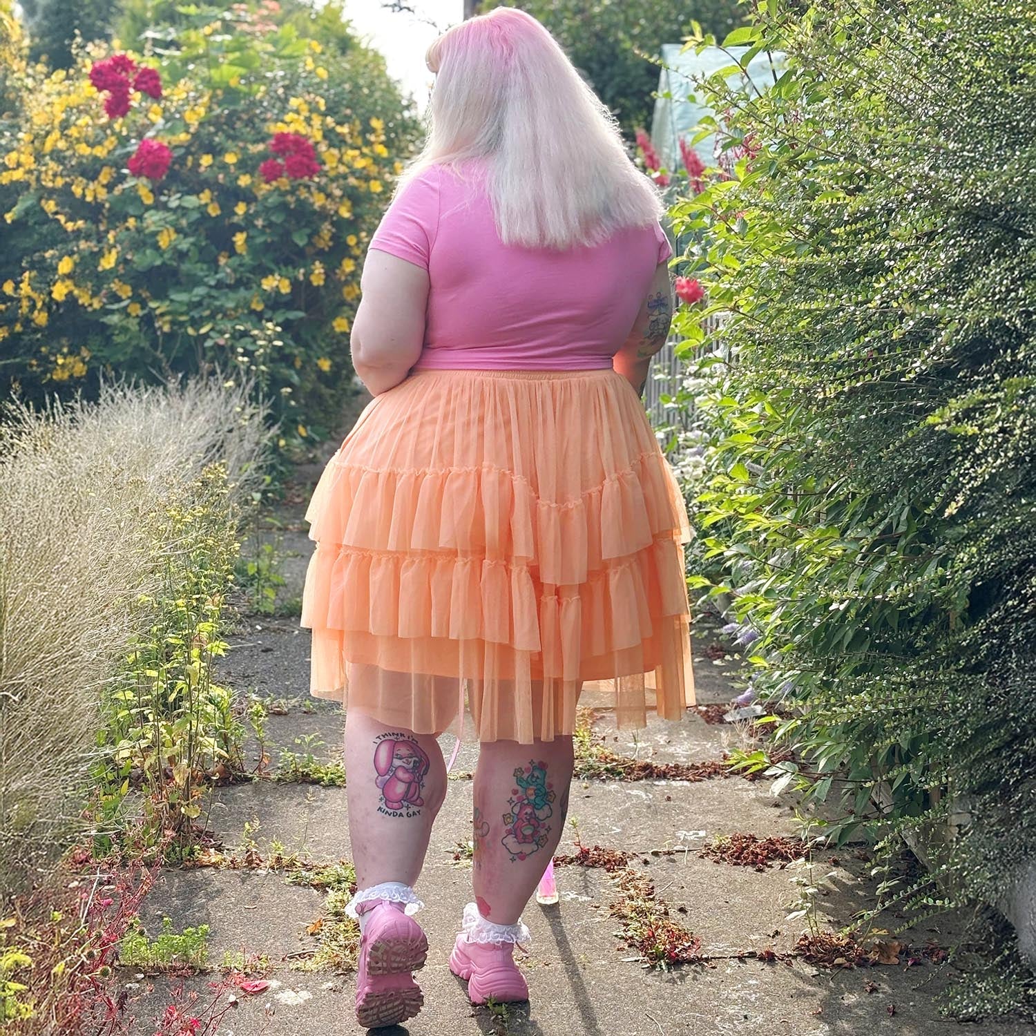 Mesh Skirt - Peach Mousse - Zenithce