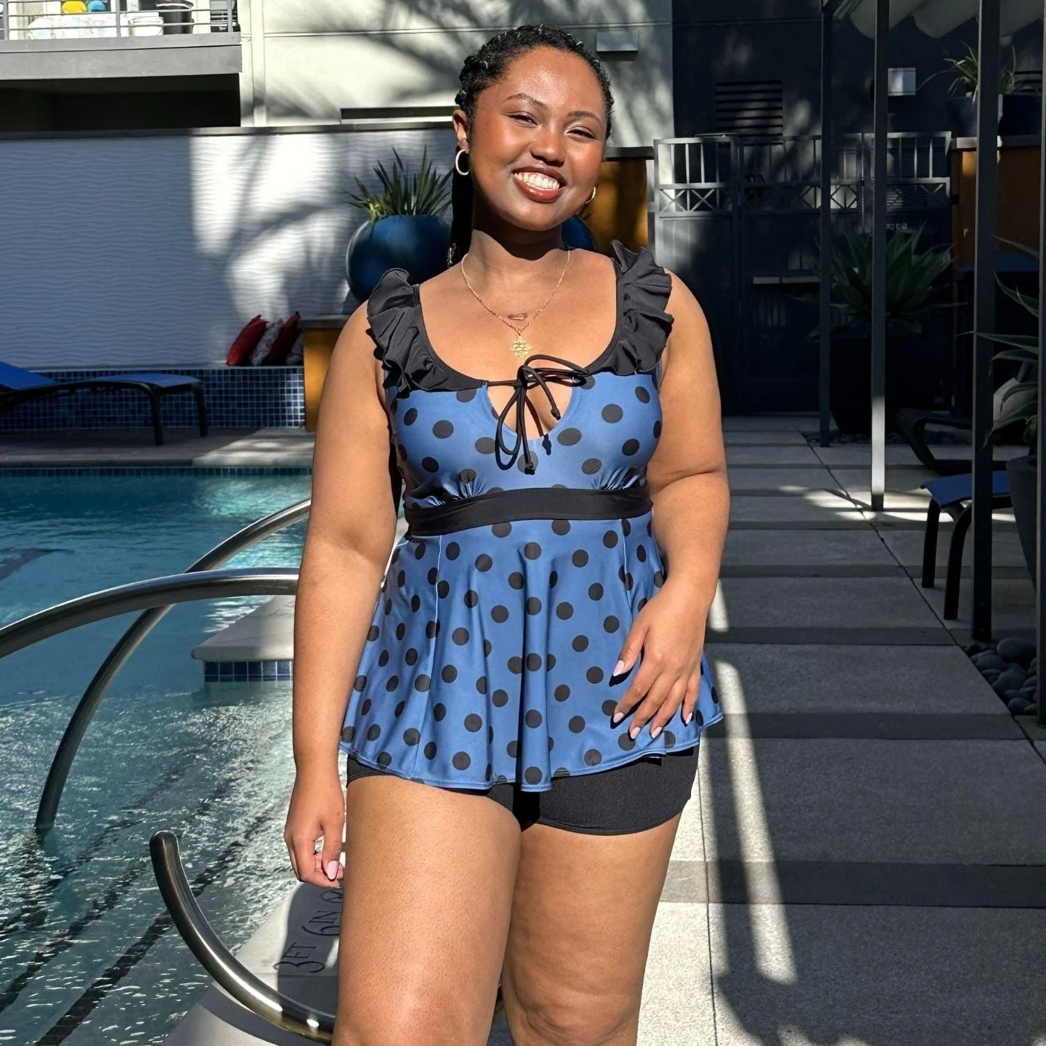 Beam Me Up Tankini Top - Polka - Zenithce