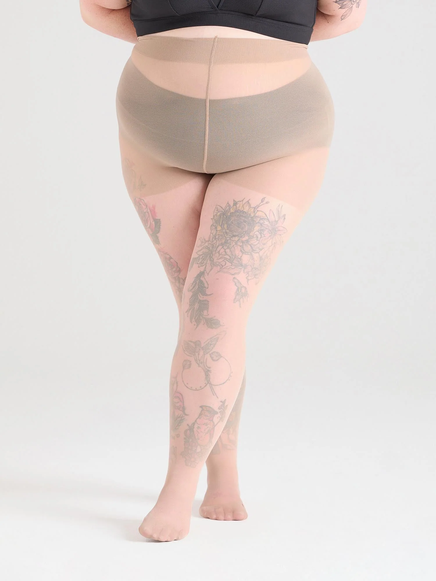 30 Denier Sheer Halo Tights - Builders Tea - Zenithce