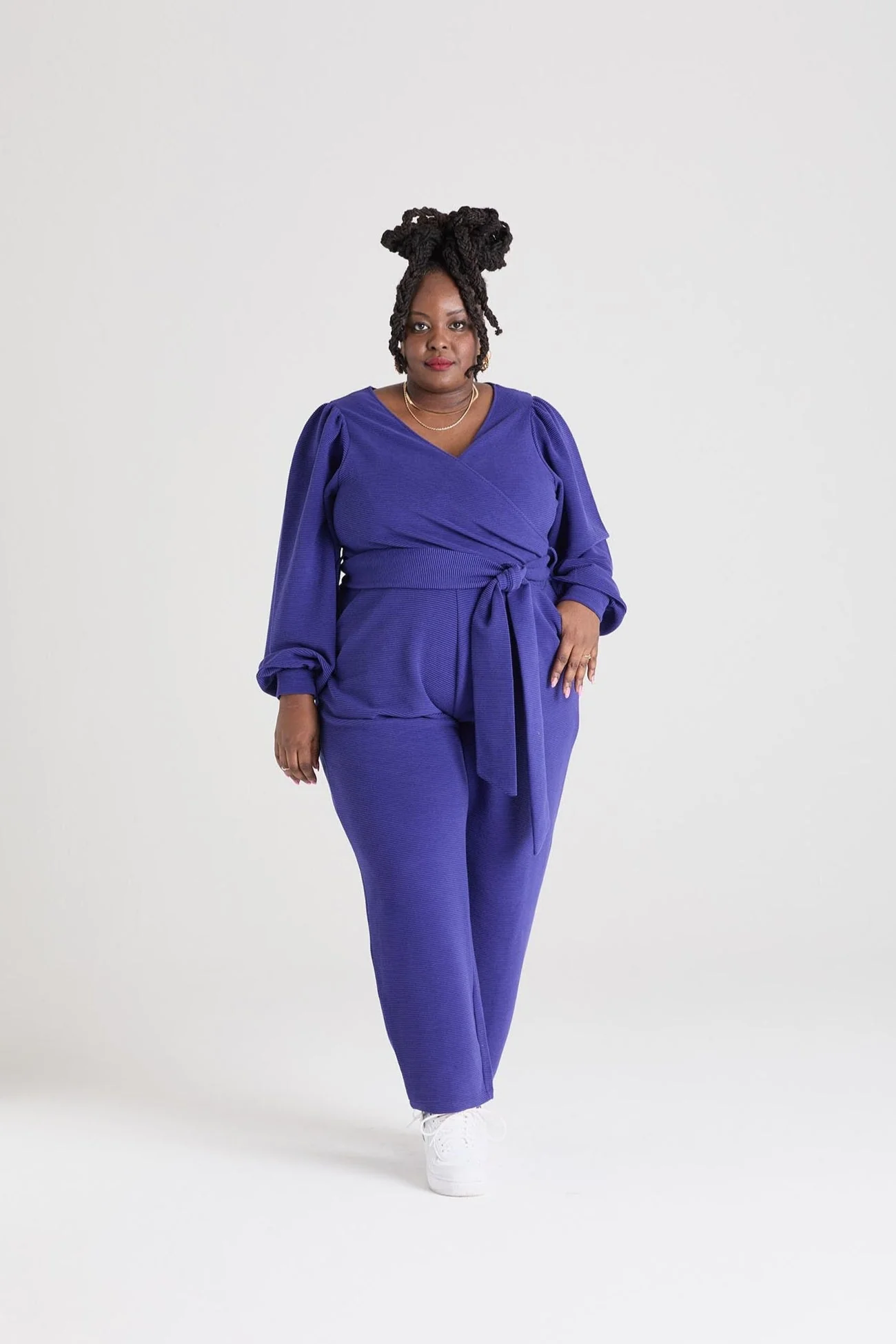Ottoman Long Sleeve Wrap Jumpsuit - Aretha - Zenithce