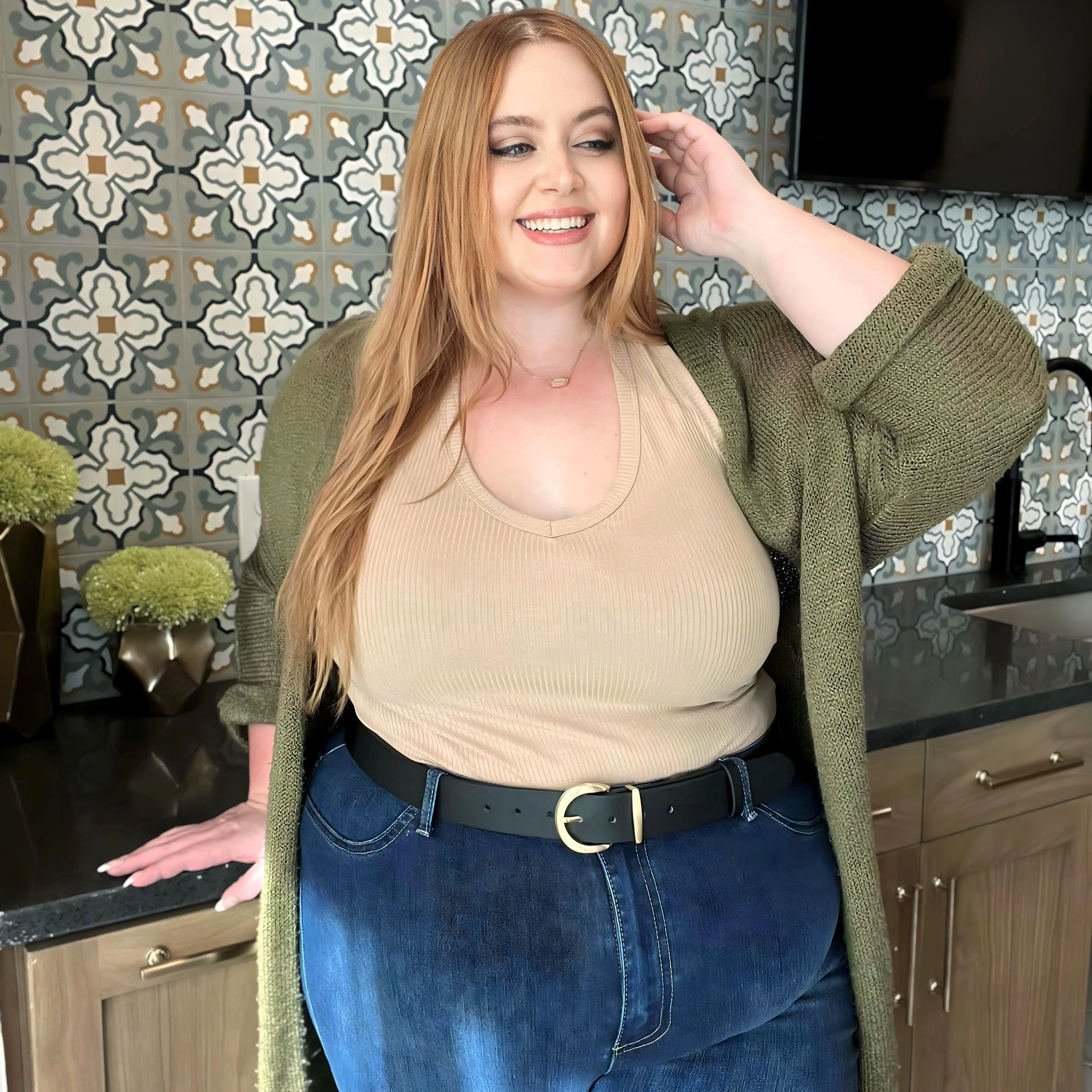 Vegan Leather Waist Belt - Gold - Zenithce