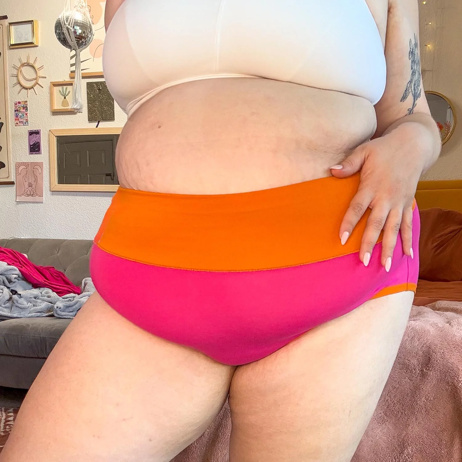 Organic Cotton Full Brief Duo Knickers - Barbara & Papaya - Zenithce